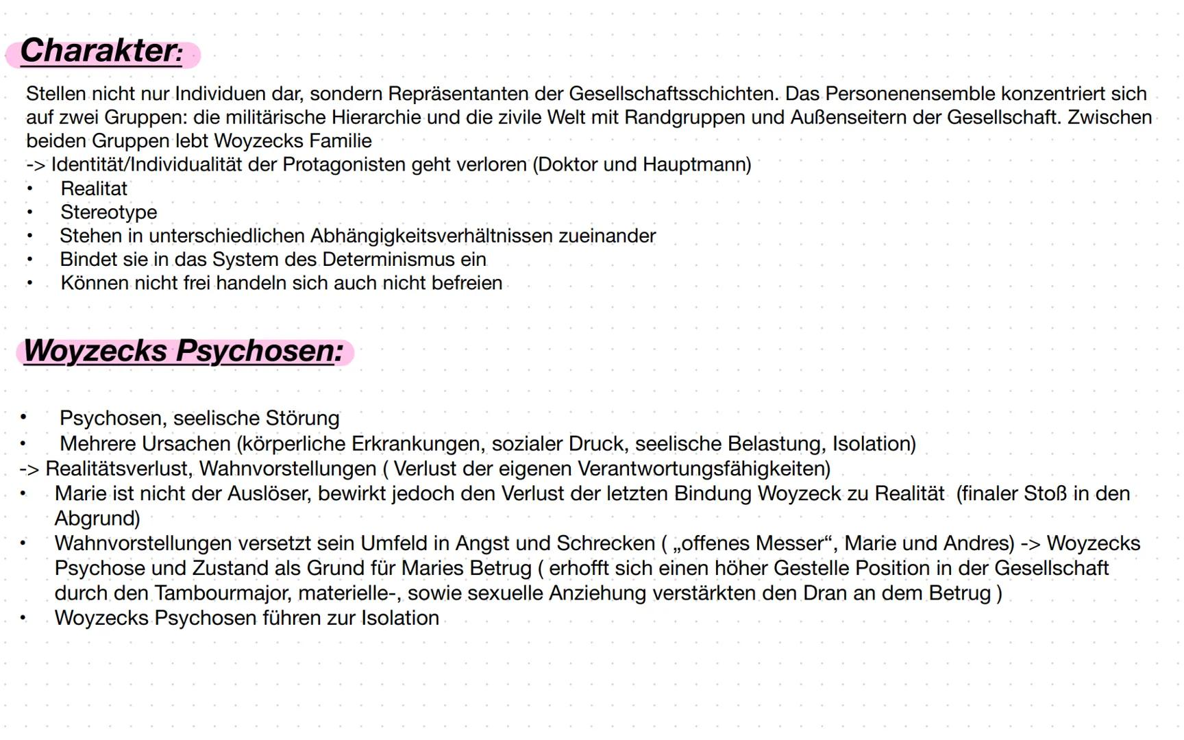 # Woyzeck
13G
Abitor 24
Woyzeck
Deutsch ## Woyzeck
Georg Büchner
| Szene | Figuren (wichtig) | Handlung | Erkenntnisse |
|---|---|---|---