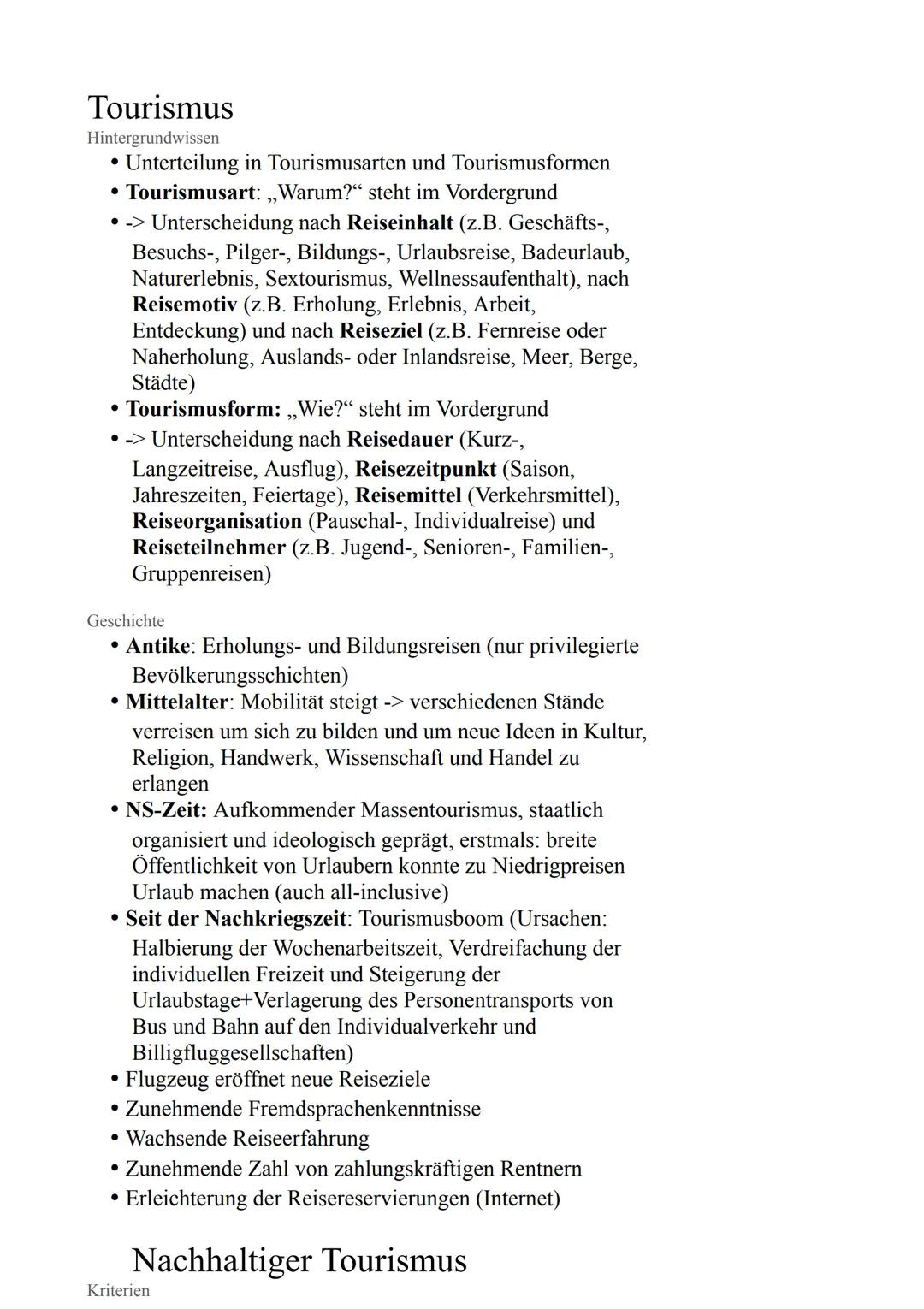 Tourismus
Hintergrundwissen
• Unterteilung in Tourismusarten und Tourismusformen
• Tourismusart: „Warum?" steht im Vordergrund
• -> Untersc