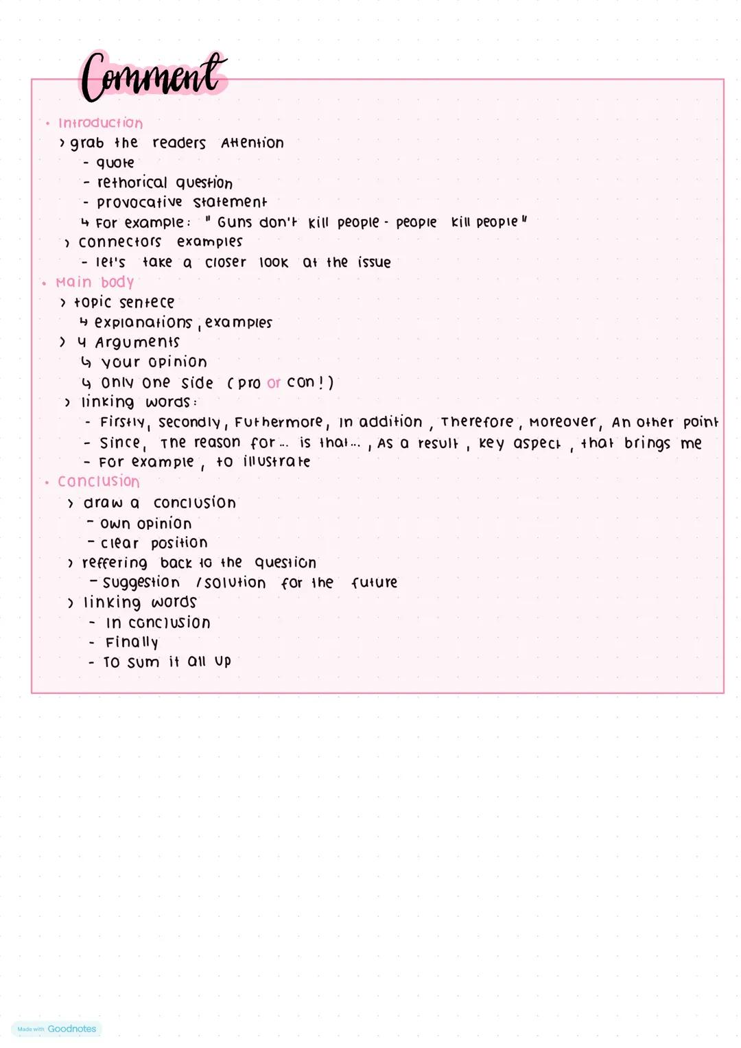 # Summery
- Introduction
> introduction sentence (Text type, author, year, title, published)
"deals with..." , "informs the reader about...