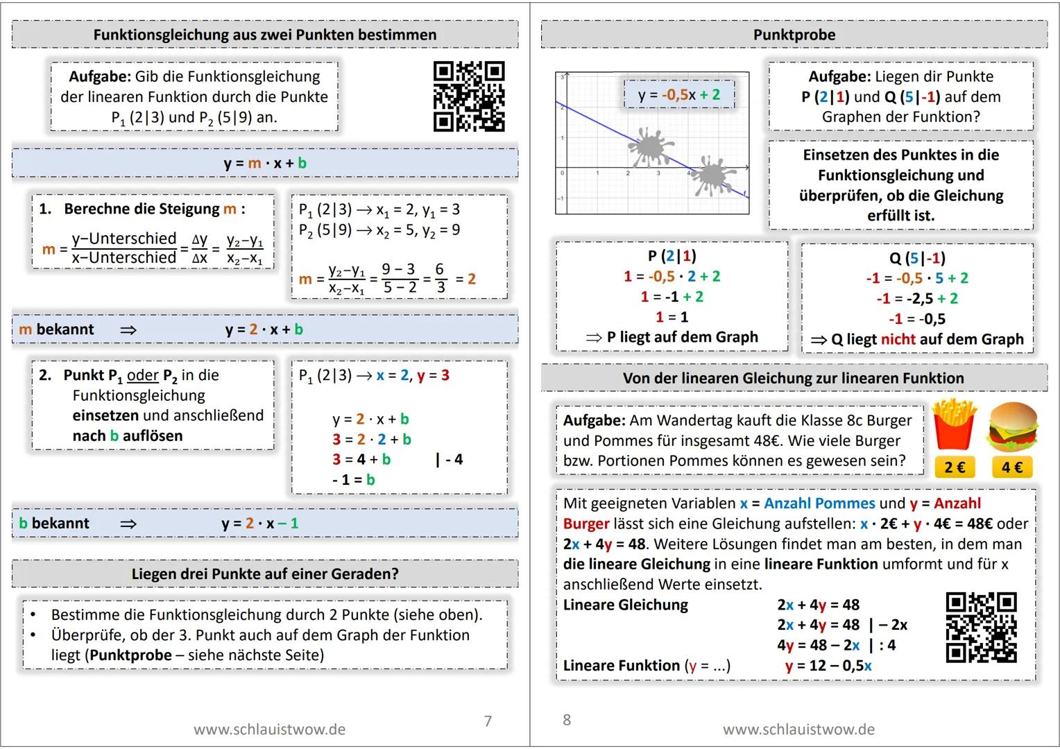 y = mx + b
linear
y = m.x
proportional
Lineare Funktionen
Beim Graph einer linearen Funktion
handelt es sich um eine Gerade, die
nicht zwang
