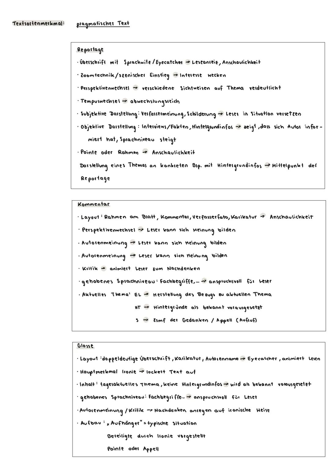 Abschlussprüfung Deutsch TGA
Allgemein: Textsorte erkennen
pragmatischer Text (Reportage, Kommentar, Glosse)
· Textquelle deutet auf veröffe