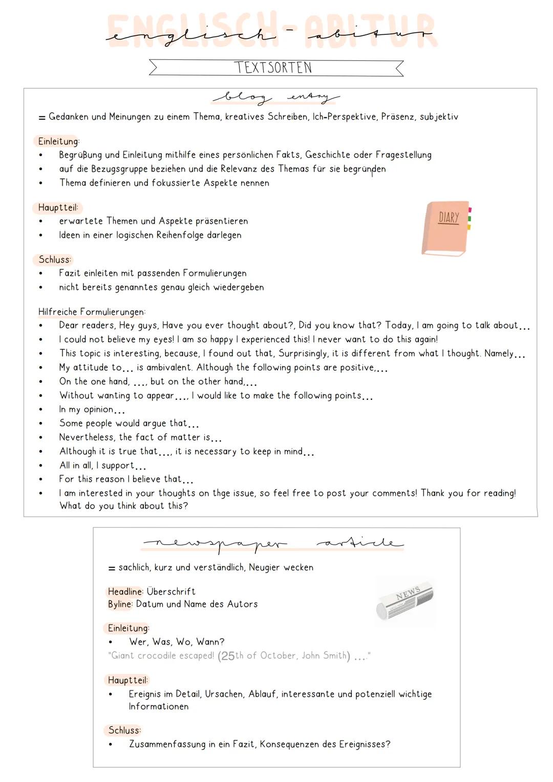 Englisch - abitur
TEXTSORTE: COMMENT & DISCUSSION
а
Argumentative Struktur
(1) Contra-Position: erst Pro-Argumente (1-2) & dann die Contra-A
