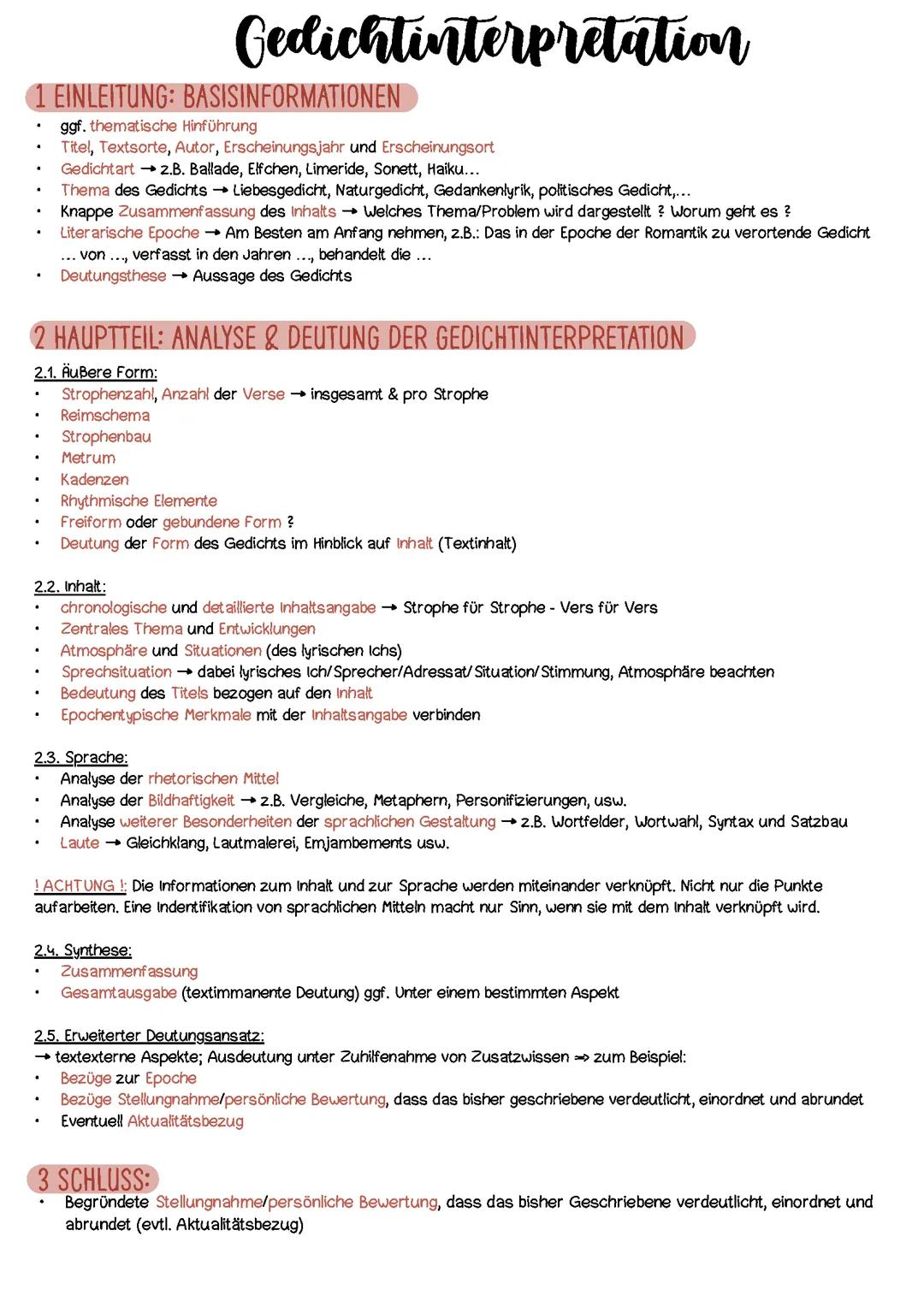 Gedichtinterpretation & Gedichtvergleich