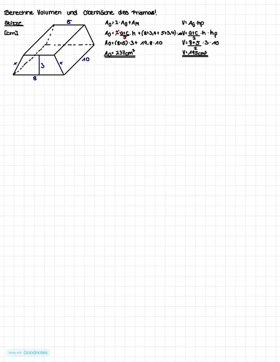 Prismen
8.2.2024
Ein Prisma besteht aus Grund- und Deck Fläche. Grund- und Deckfläche sind parallele und
kongruente n-Ecke. n-3,4,5,....
Die