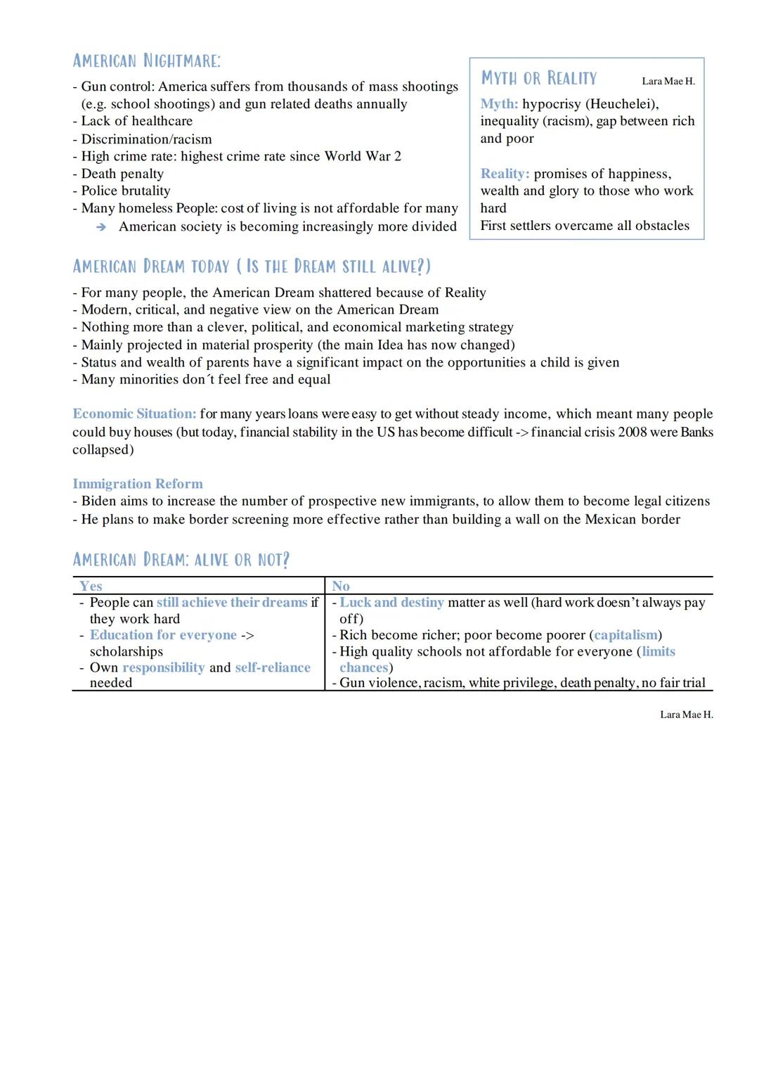 American Dream
→ Set of beliefs and ideals in which every American (in theory)
is free to prosper and advance socially and financially (exac