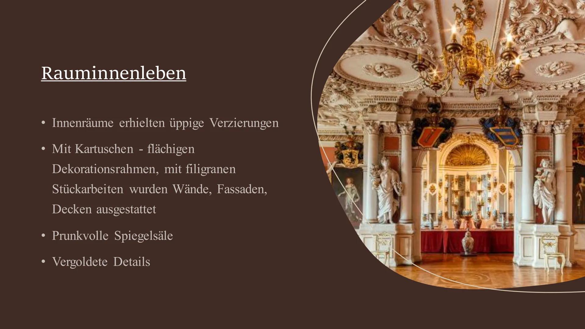 # Architektur
in der
Barockepoche Gliederung
• Überblick der Epoche
• Wirkung in anderen Bereichen
• Bauelemente
• Rauminnenleben
• Benut