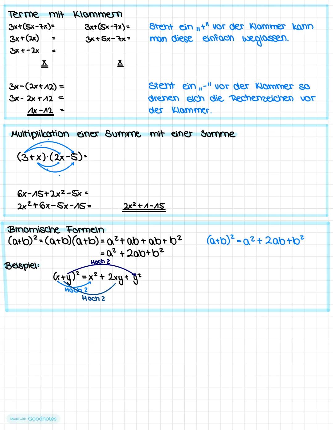 Terme und Variablen
Terme
Terme sind:
- Zanien wie 1; 2; -25; 1,4; 14; 1²¾
-
- Variaten (Platzhalter):x;a; a₁; b²
- Verbindungen von Zahlen