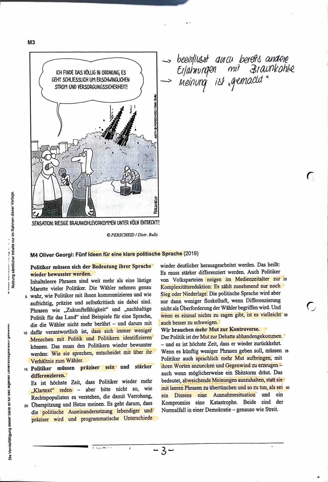 Nutzung sämtlicher Inhalte nur im Rahmen dieser Vorlage.
Materialgestütztes Verfassen argumentierender Texte (Aufgabenart IV)
Aufgabenstellu