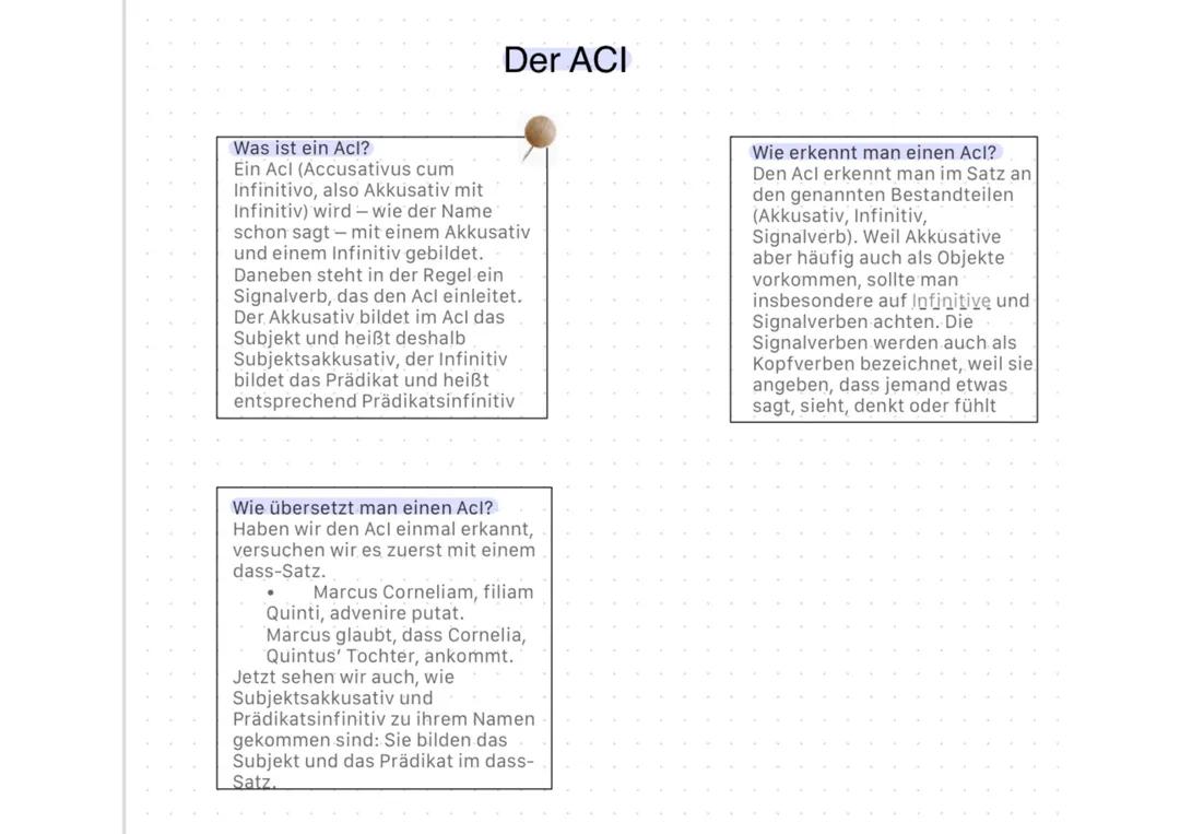 Der ACI – Latein