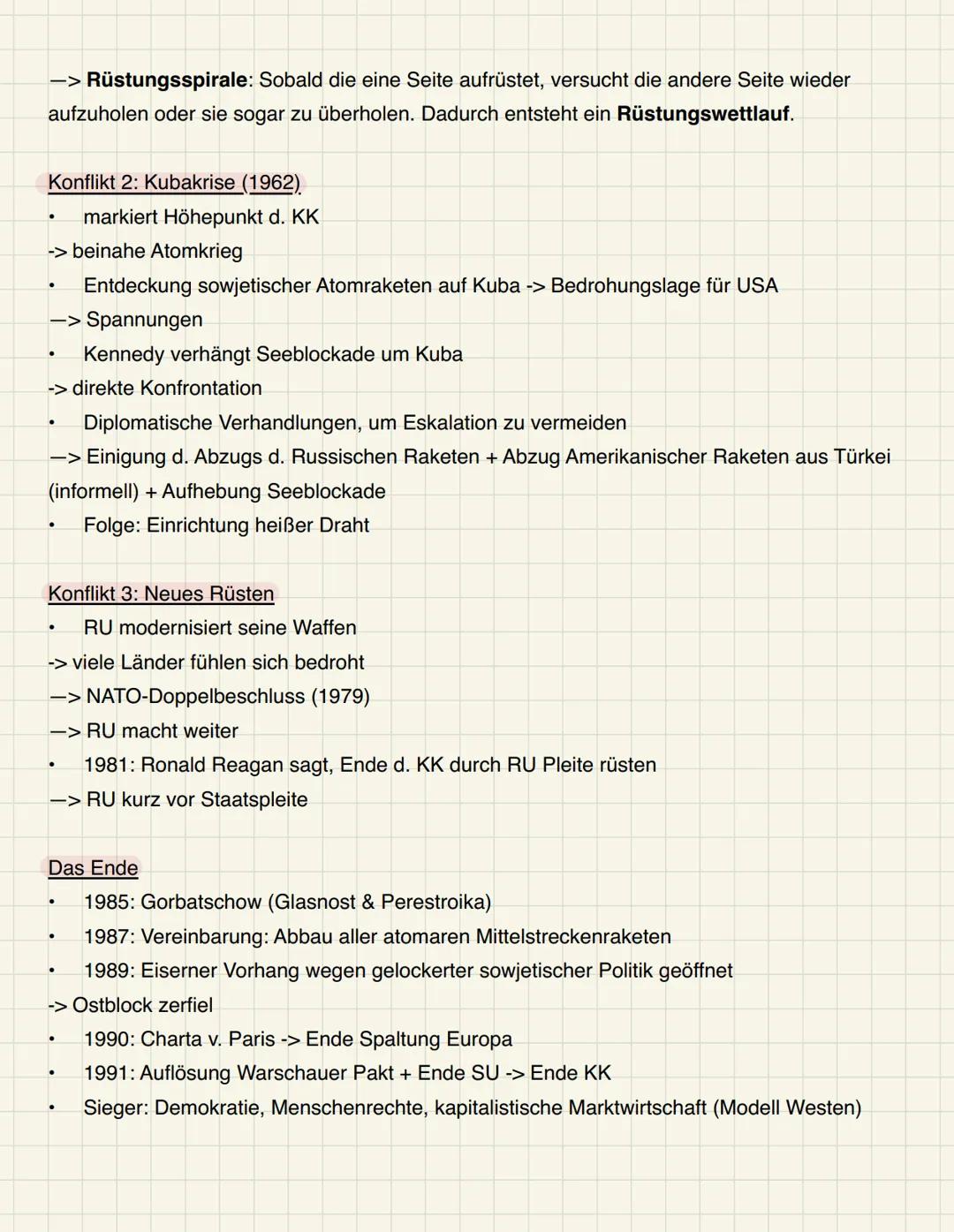 # Kalter Krieg
Definition
- zwei oder mehrere Staaten stehen sich feindlich gegenüber
- Keine direkte militärische Auseinandersetzung
-> Wa