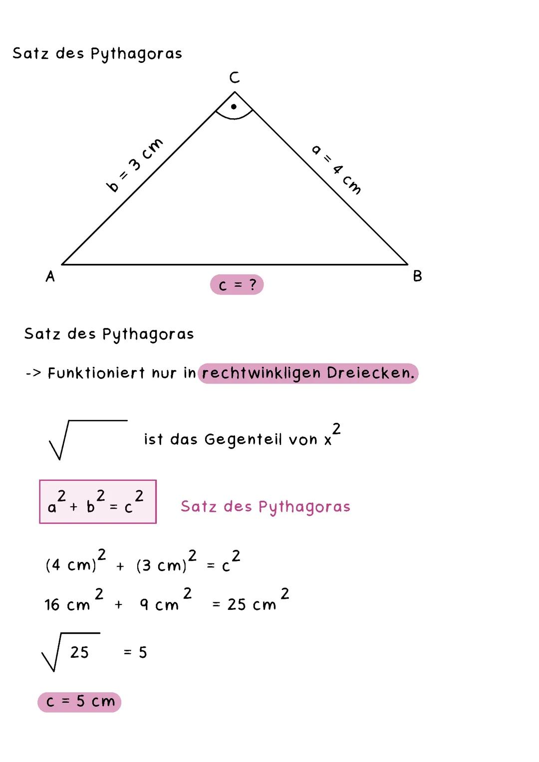 Satz des Pythagoras