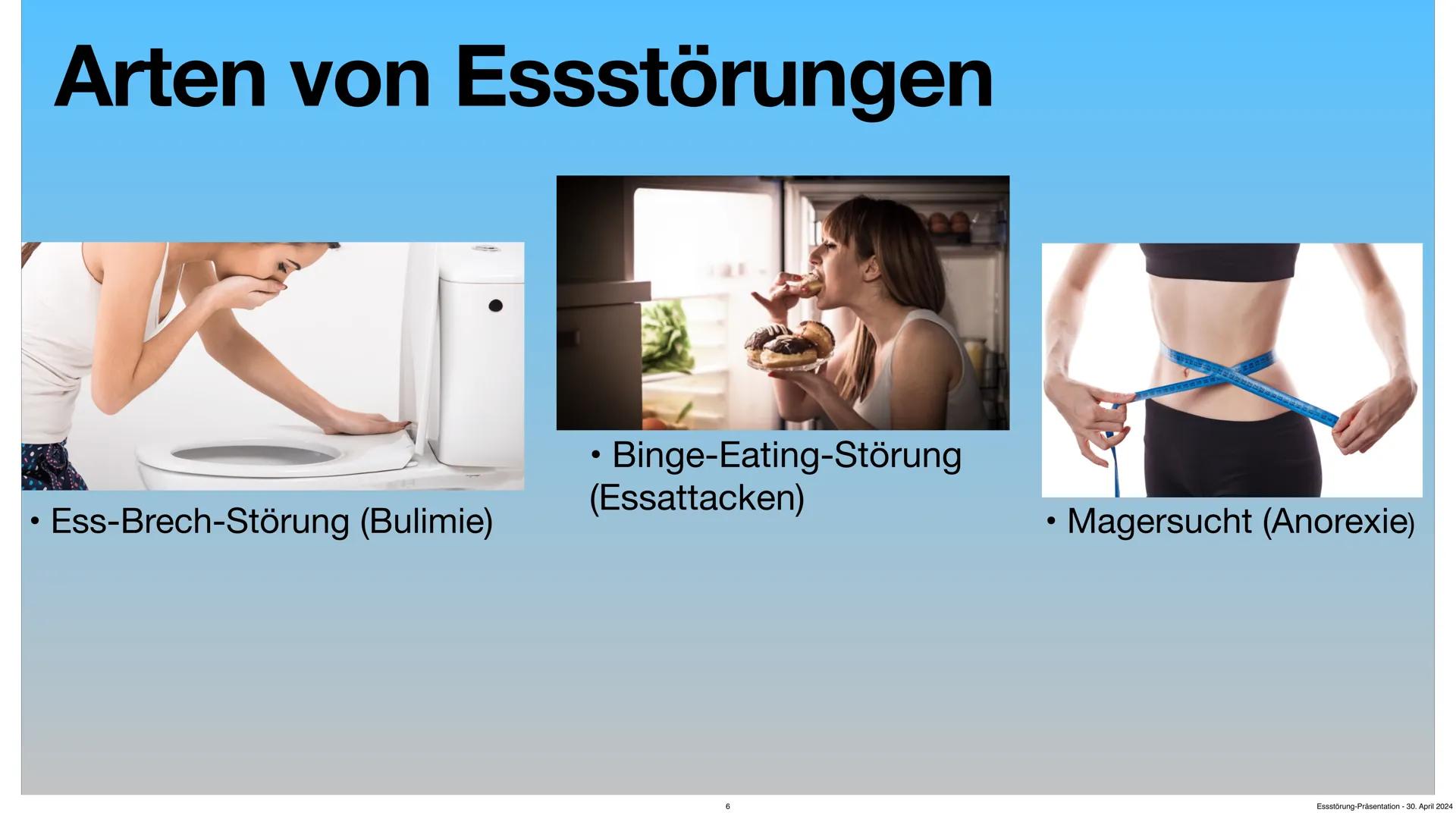 # Essstörungen
03.11.2023
Von Max Conner Dietrich
Essstörung-Präsentation - 30. April 2024 # Gliederung
1. Einleitung
2. Ursachen und Au