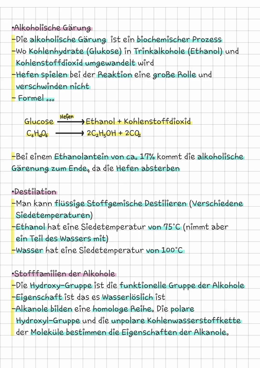 Chemie
Homologereihe der Alkanole
-Methanol
CH₂OH
-Ethanol
C₂H₂OH
-Propanol
CH,OH
-Butanol
CH,OH
-Pentanol
CHOH
-Hexanol
CHOH
-Heptanol CHOH