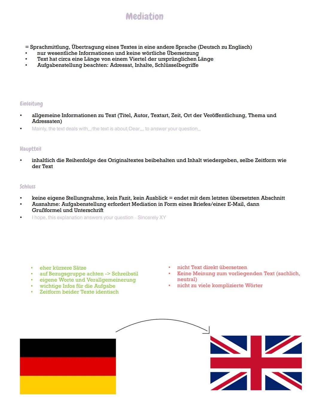 # Aufbau
Aufgabenstellungen + Operatoren
Klausurteil A:
* comprehension -> describe, outline, sum up
* analysis -> analyze (+ focus)