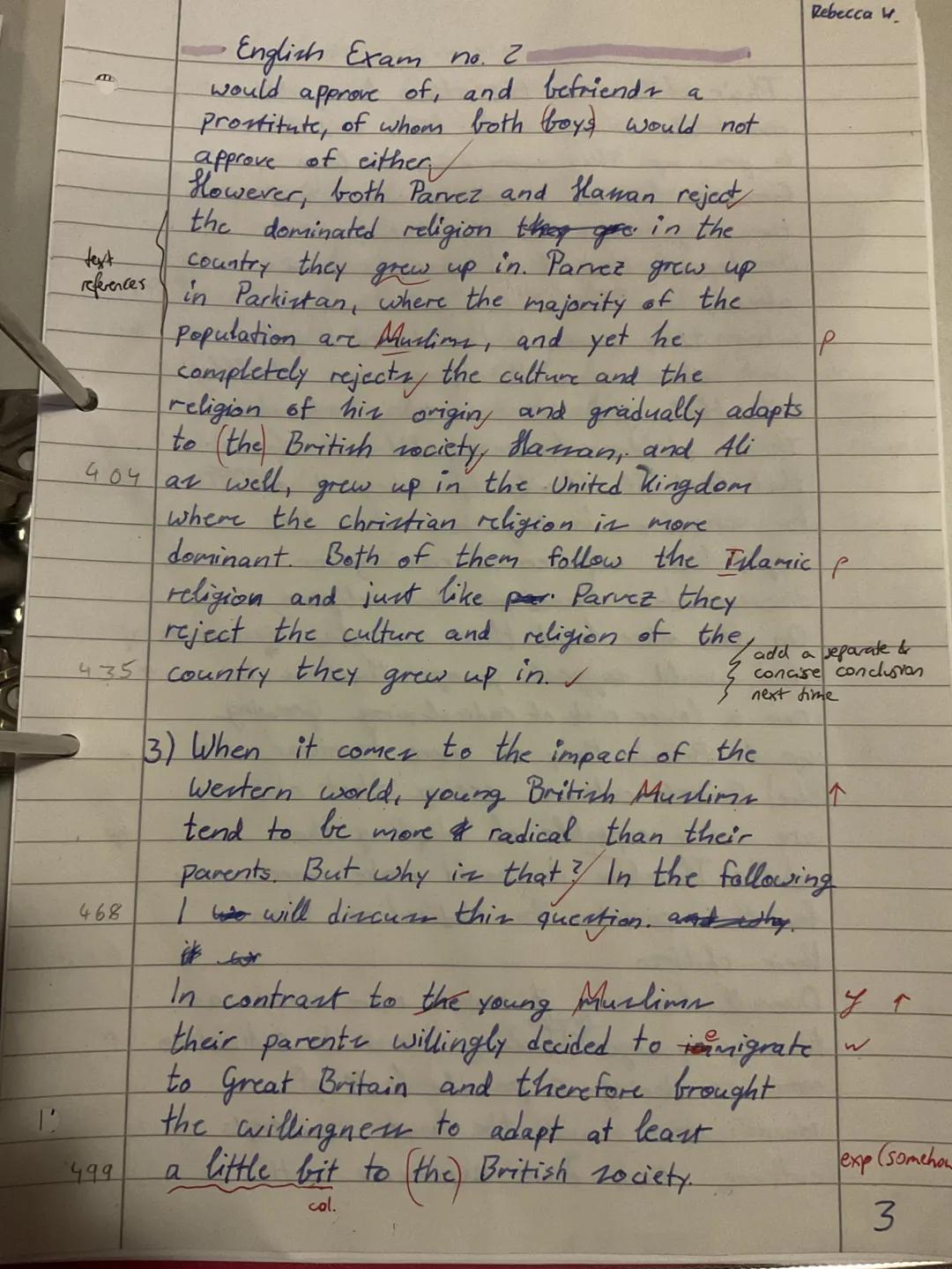 Q-Phase Q2
Advanced Course
ENGLISH EXAM no. 2
Cultural Encounters: "My Son the Fanatic"
Date: 1 March 2023
NAME: Rebecca
Assignments
1 Summa