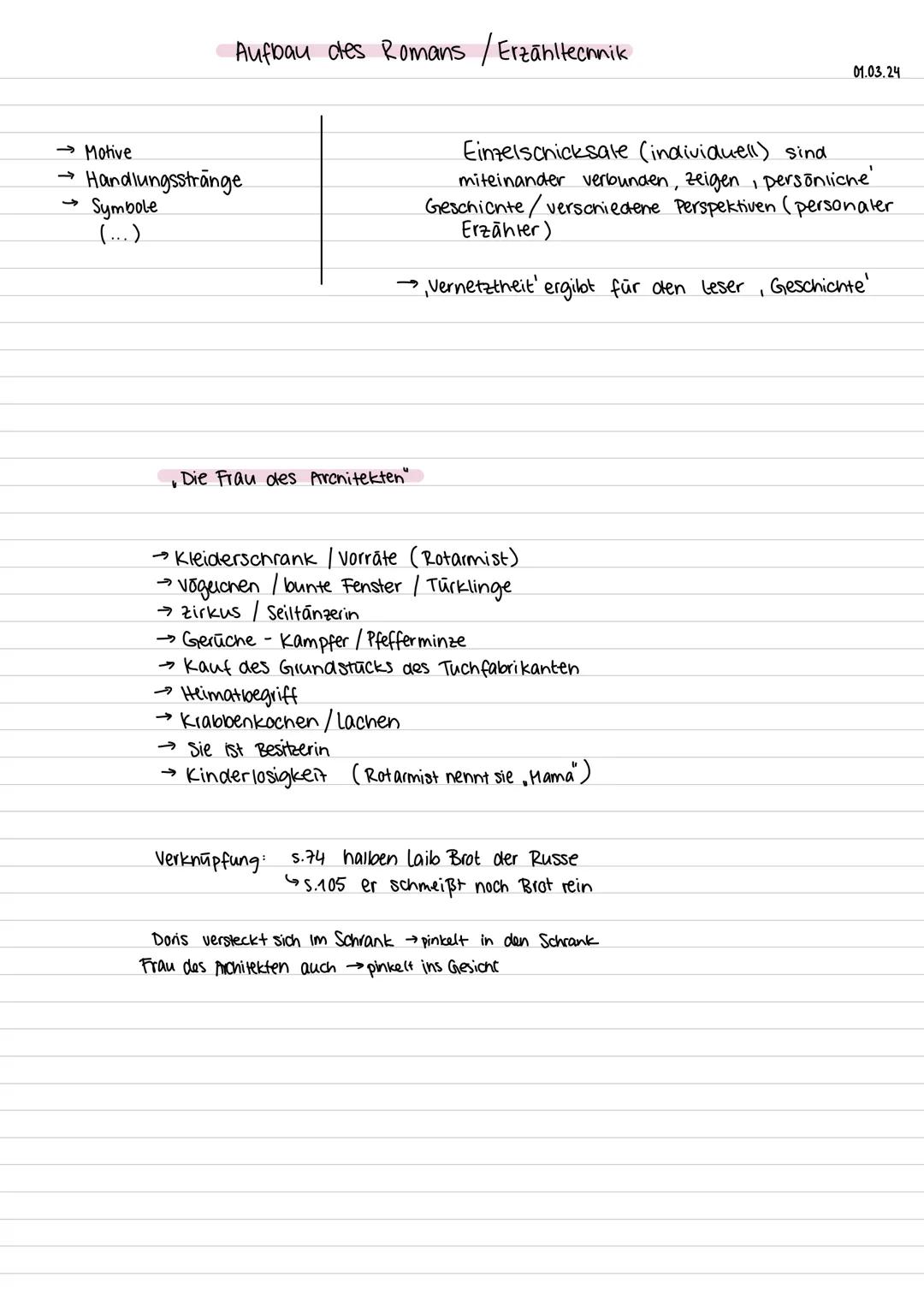 Verbindungen
Zwischen den
Figuren/Bezüge
Sprüche vor
der Handlung
Realitāt/
/
Hintergrund
der Figuren
erzählte Zeit -
"Zeitskala"
Jenny Erpe