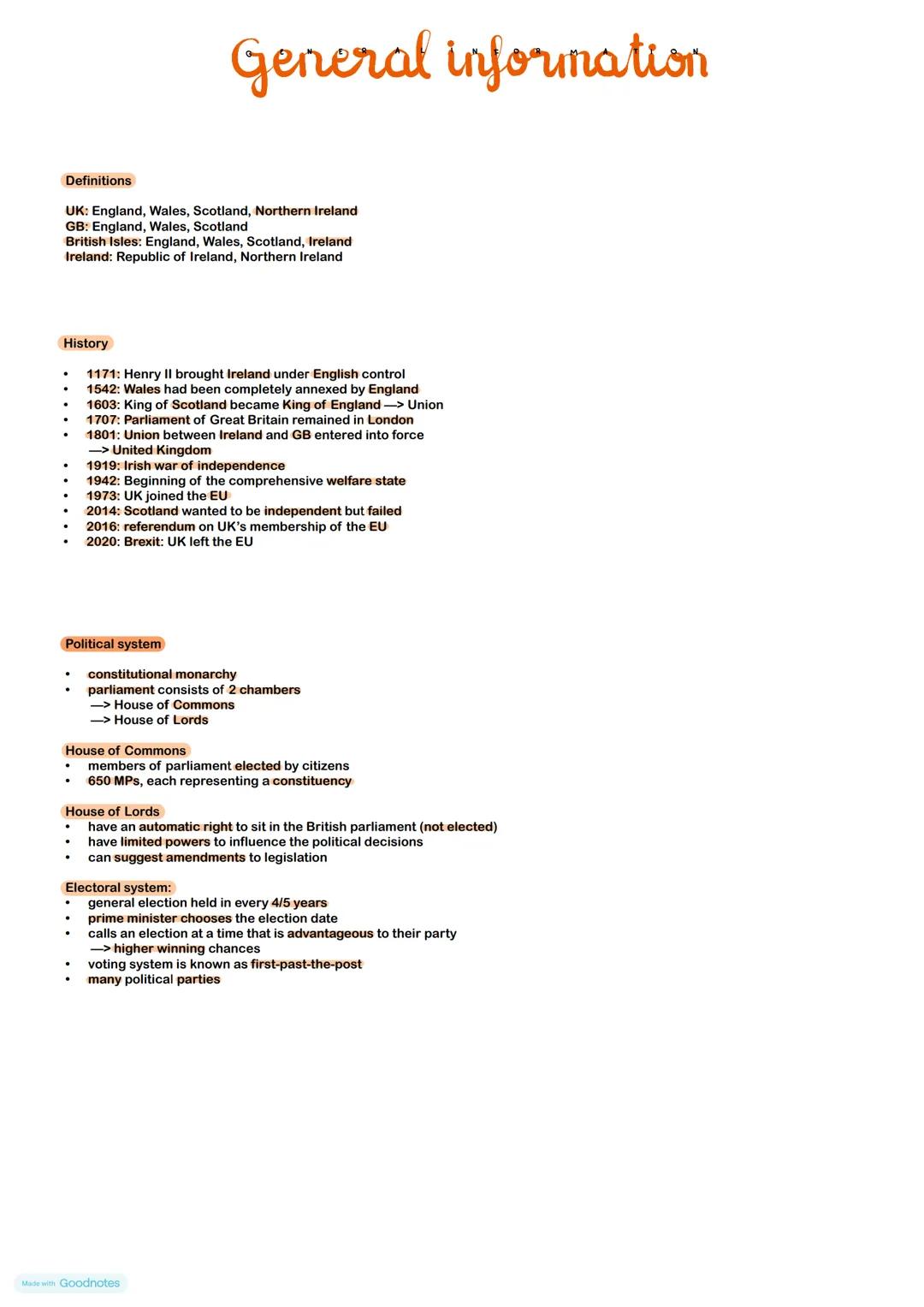 # General information
Definitions
UK: England, Wales, Scotland, Northern Ireland
GB: England, Wales, Scotland
British Isles: England, Wale