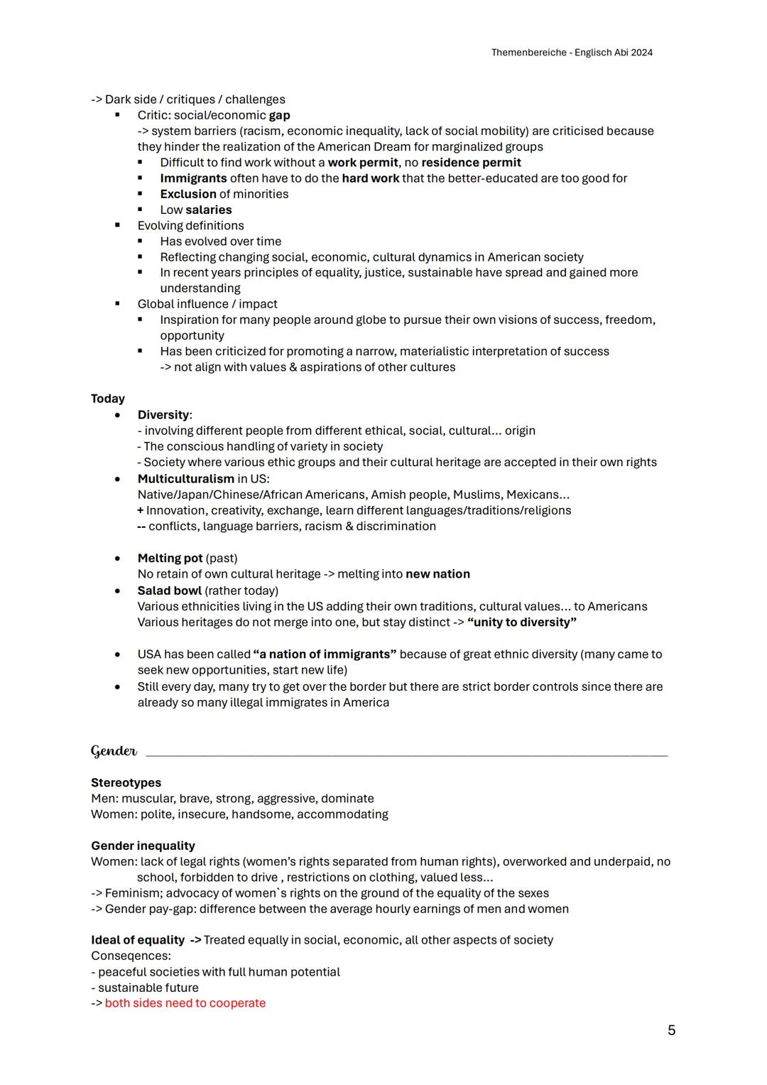 Themenbereiche - Englisch Abi 2024
Society
Should abortion be illegal?
✓
some take advantages of it
if disabled: less disabled people ->
mor