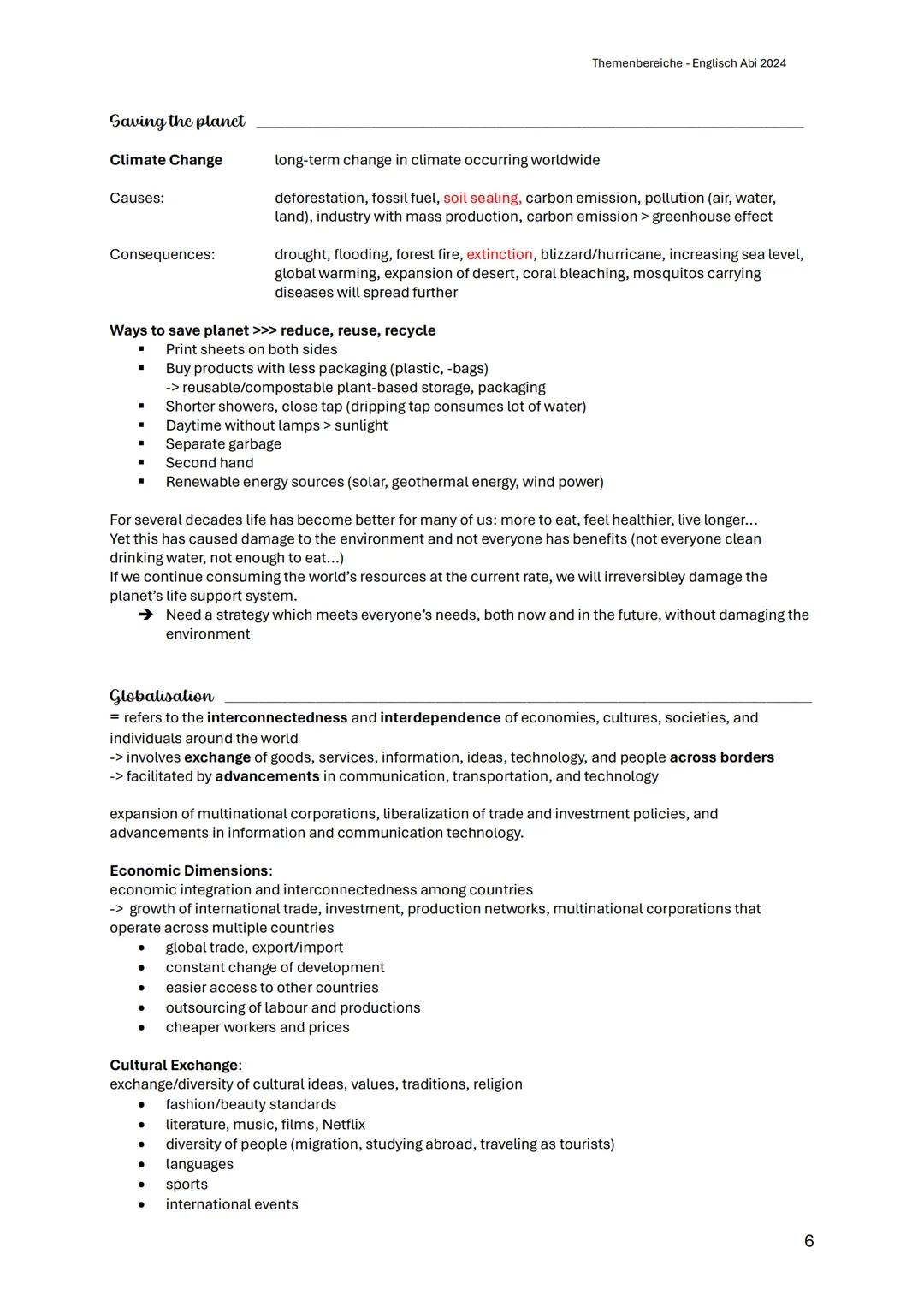 Themenbereiche - Englisch Abi 2024
Society
Should abortion be illegal?
✓
some take advantages of it
if disabled: less disabled people ->
mor