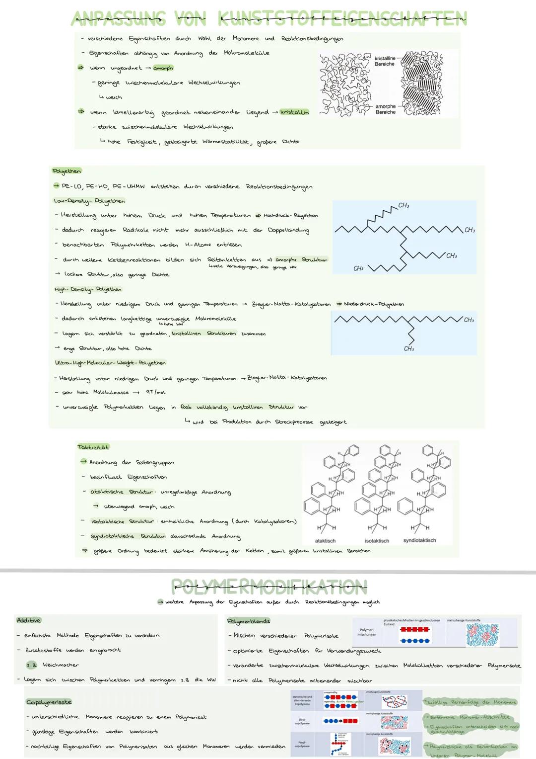 # EINFÜHRUNG KUNSTSTOFFE
Kunststoffe and Malorondekule
* Kunststoffe lassen sich passend für Verwendungszweck herstellen
* sehr große Mol