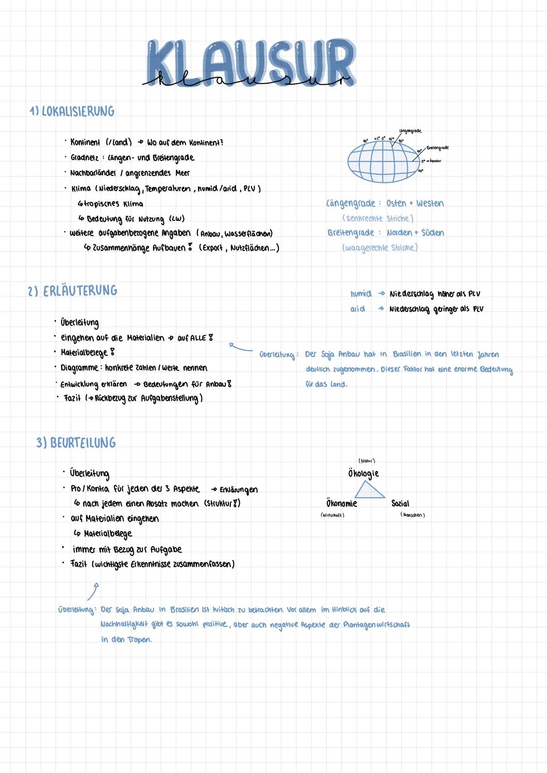 Landwirdschaft Erdkunde LK Lernzettel