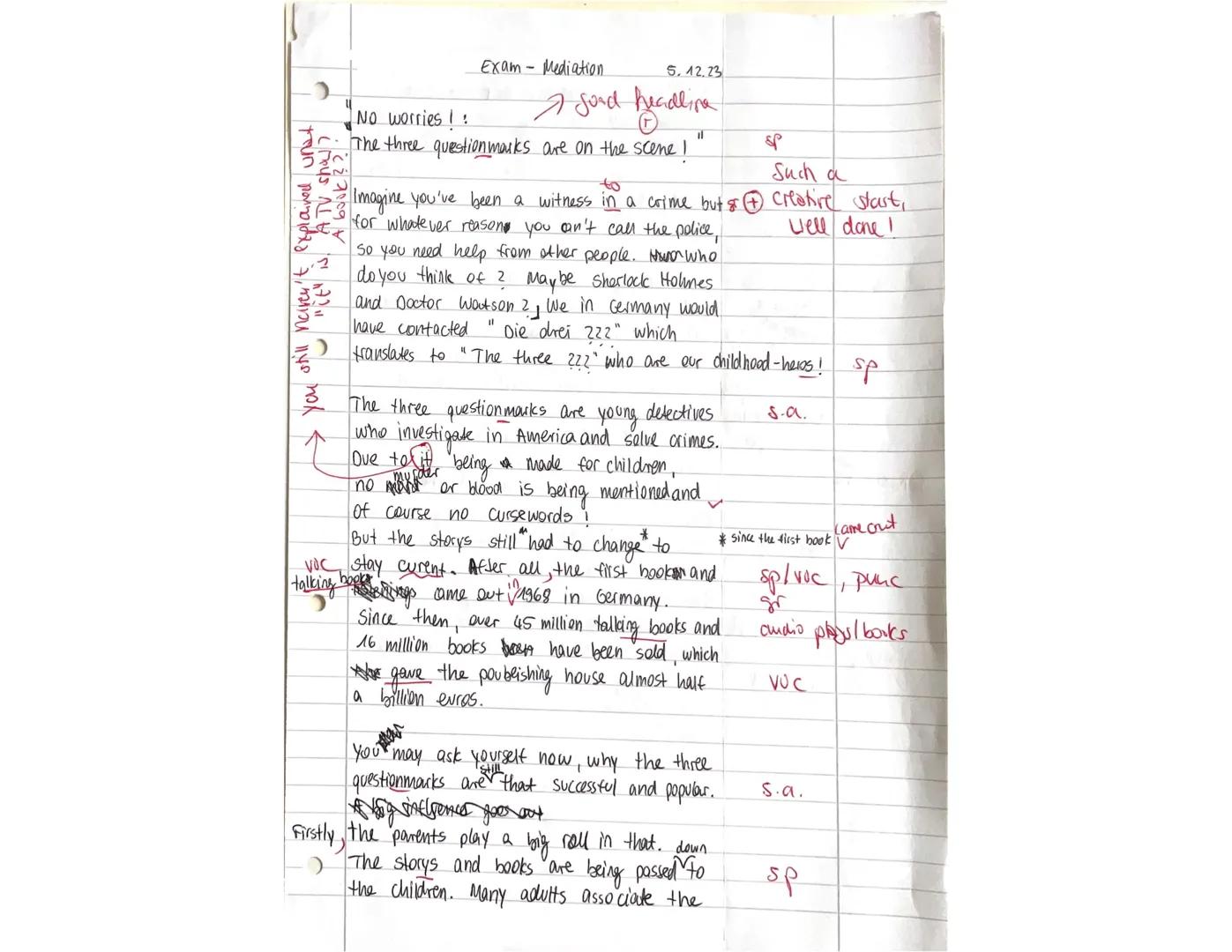 5
10
Exam Mediation
December 2023
You are a guest student at an American high school and your class is working on a project
about popular fi