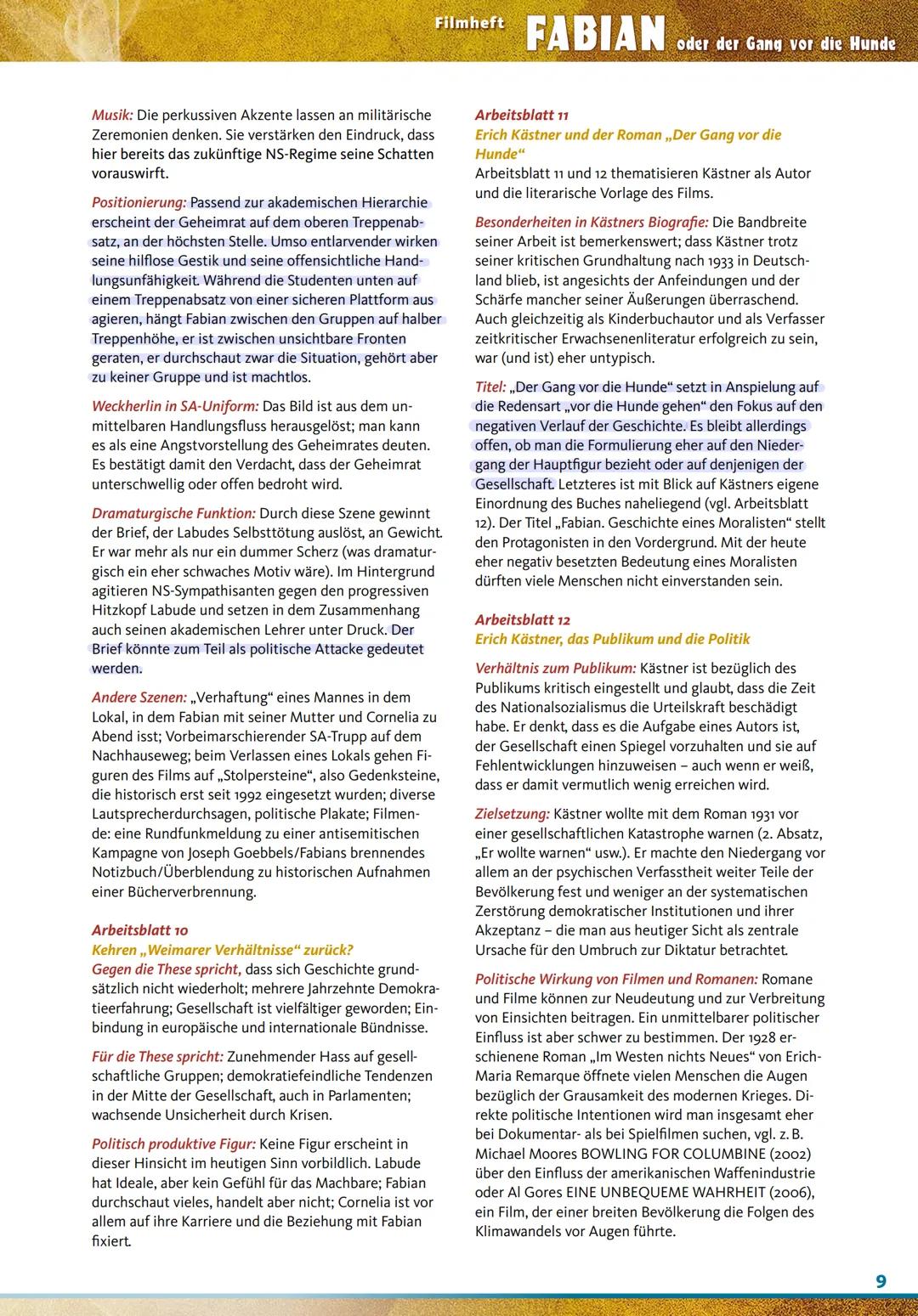 TOM SCHILLING SASKIA ROSENDAHL ALBRECHT SCHUCH
FABIAN
oder der Gang vor die Hunde
FREI NACH DEM GLEICHNAMIGEN ROMAN VON ERICH KÄSTNER
UNTER