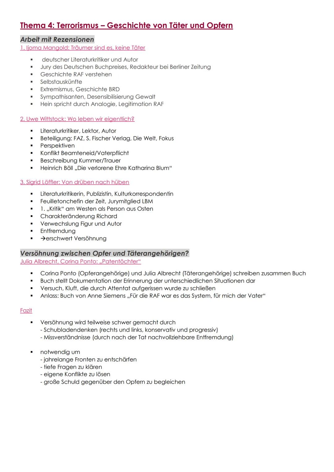 Gruppenarbeit: In seiner frühen Kindheit ein Garten
Thema 1: Der verlorene Sohn
Situation zwischen Friederike und Richard
* Kennenlernen