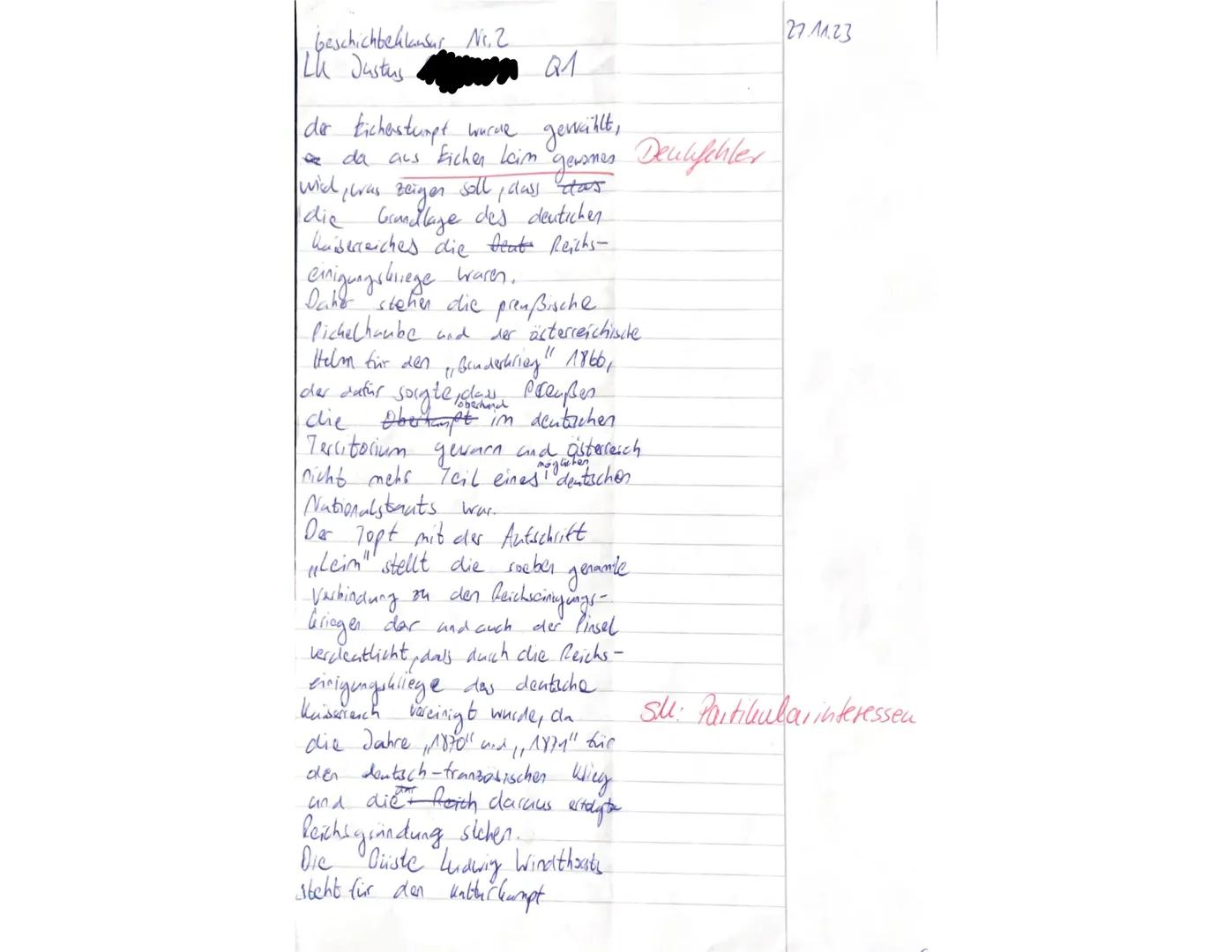 GE Lk
Name:
Justus
Reichsgründung und Deutsches Kaiserreich
Klausur Nr. 2
Aufgaben:
Interpretieren Sie die Quelle, indem Sie...
1. sie analy