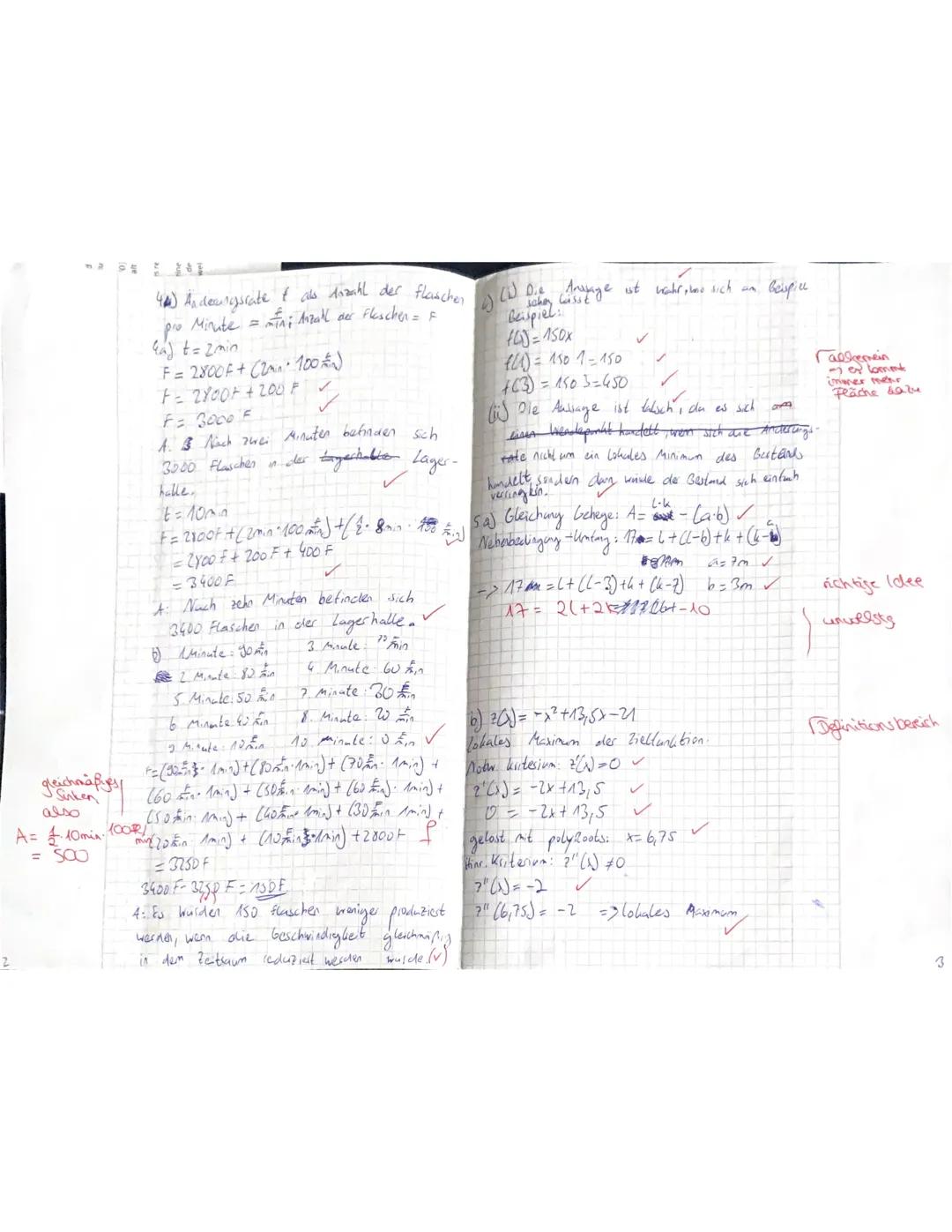 Q1-
23.11.2023
Name: Justus
2. Klausur
Thema: Analysis - Ganzrationale Funktionen
Prüfungsteil A: Aufgaben ohne Hilfsmittel
Bearbeitungszeit