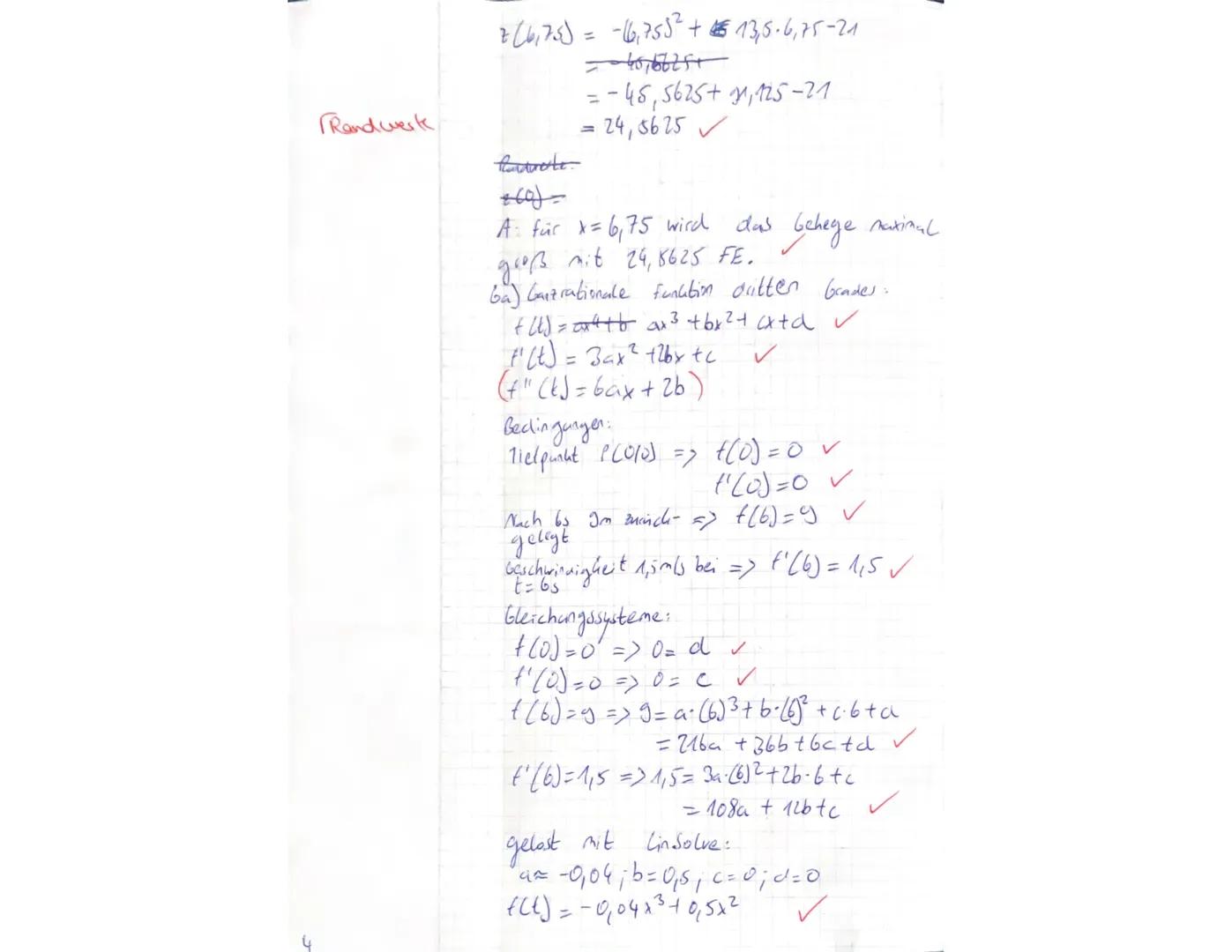 Q1-
23.11.2023
Name: Justus
2. Klausur
Thema: Analysis - Ganzrationale Funktionen
Prüfungsteil A: Aufgaben ohne Hilfsmittel
Bearbeitungszeit