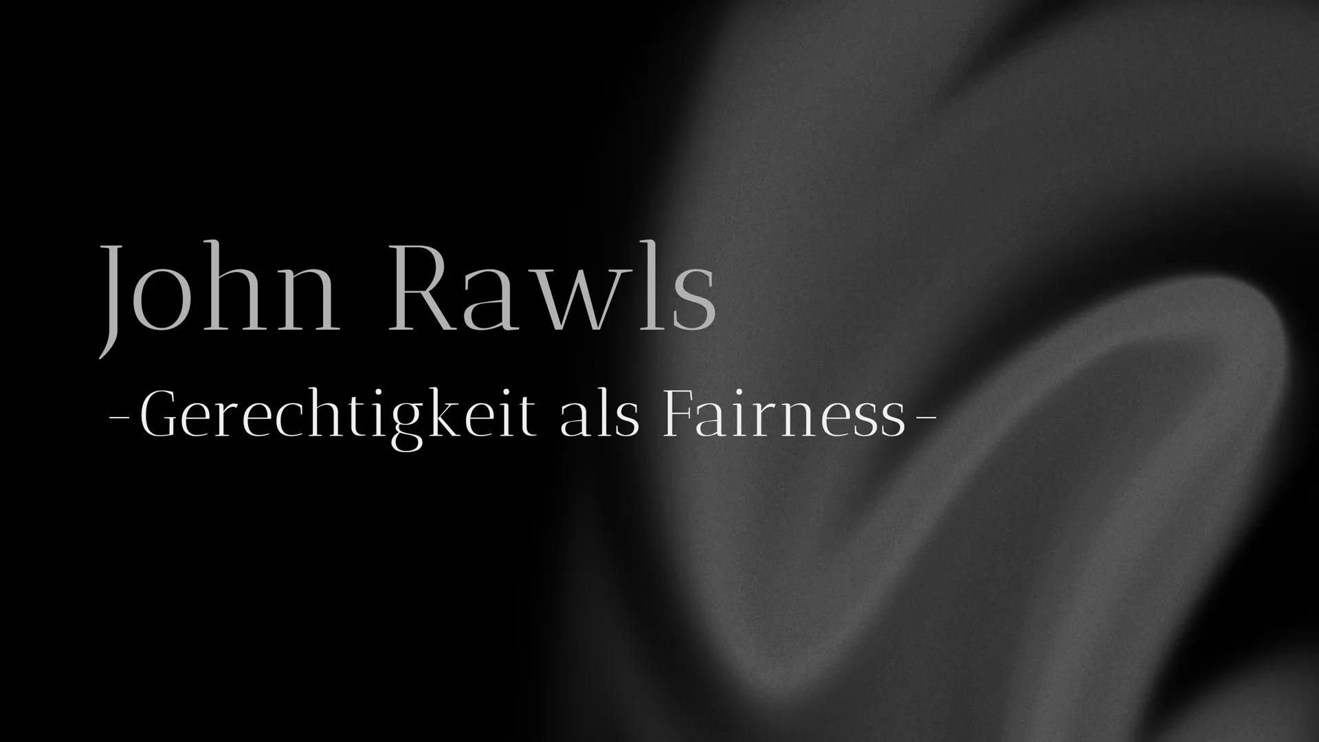 John Rawls
-Gerechtigkeit als Fairness Wie könnte Rawls Theorie zur Lösung
von gesellschaftlichen Konflikten
breitragen? Gliederung
●
John R
