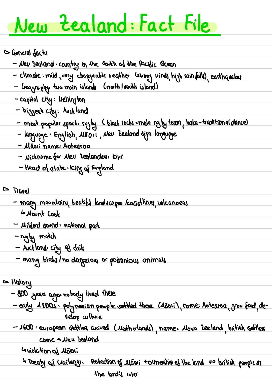 New Zealand Fact File, Englisch ZP 2023