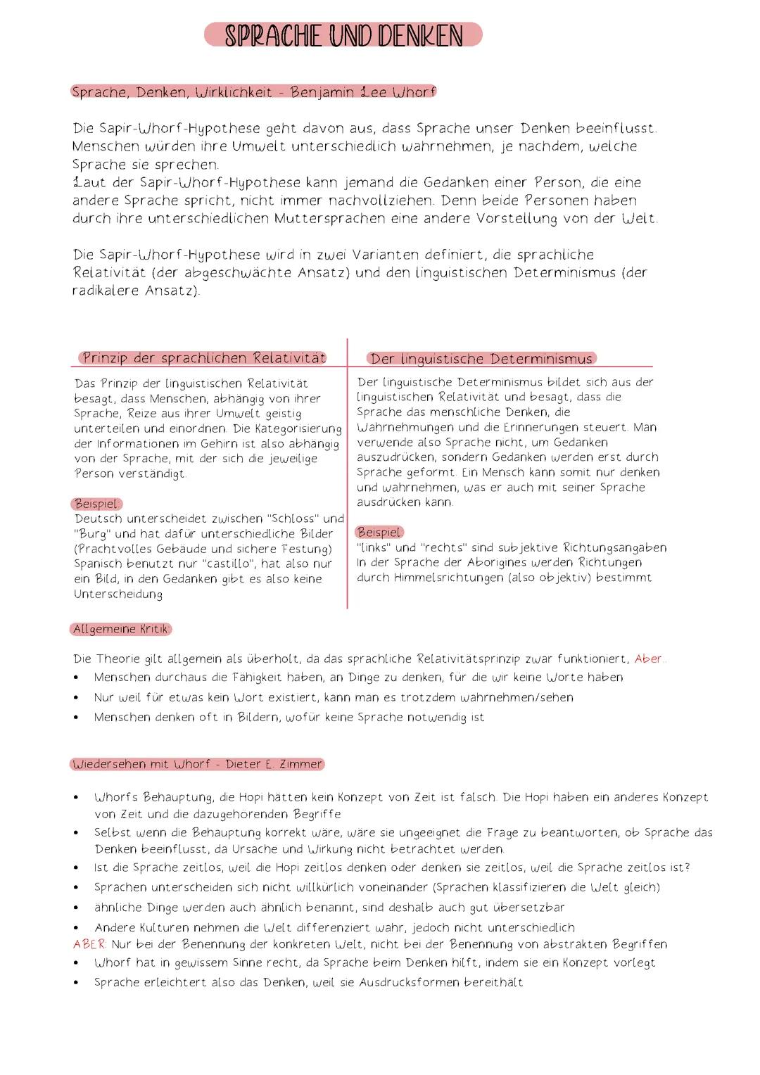 Sprache und Denken; Gendern