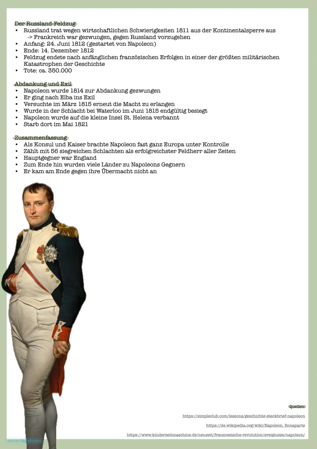 # Napoleon Bonaparte
Napoleon Bonaparte war ein französischer General während den Revolutionskriegen.
1797 übernahm er die Alleinherrschaft