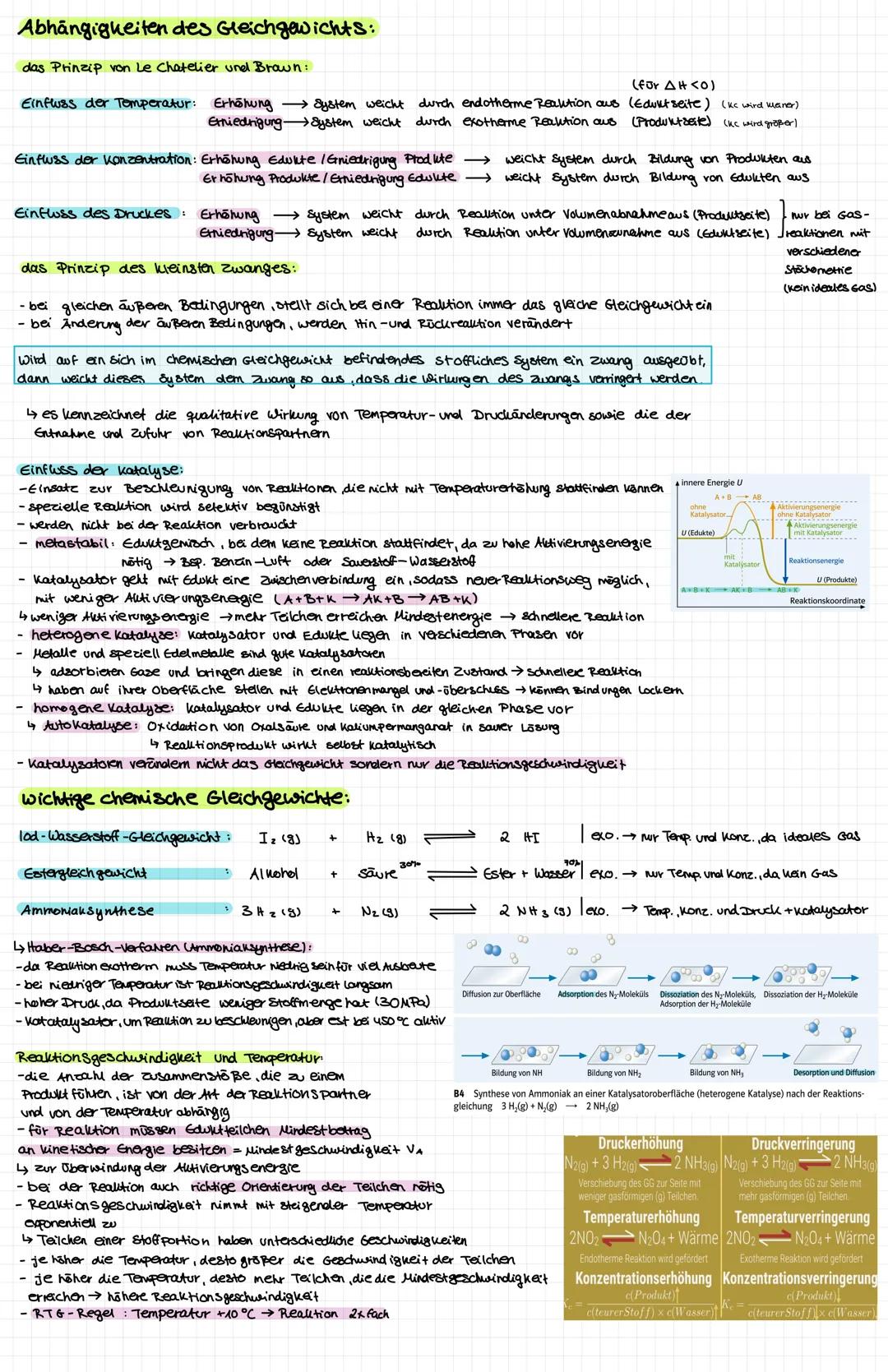 Gleichgewichtsreaktionen:
dynamisches Gleichgewicht: Gleichgewicht trotz weiterhin stattfindendem Stofftransport
statisches Gleichgewicht: G