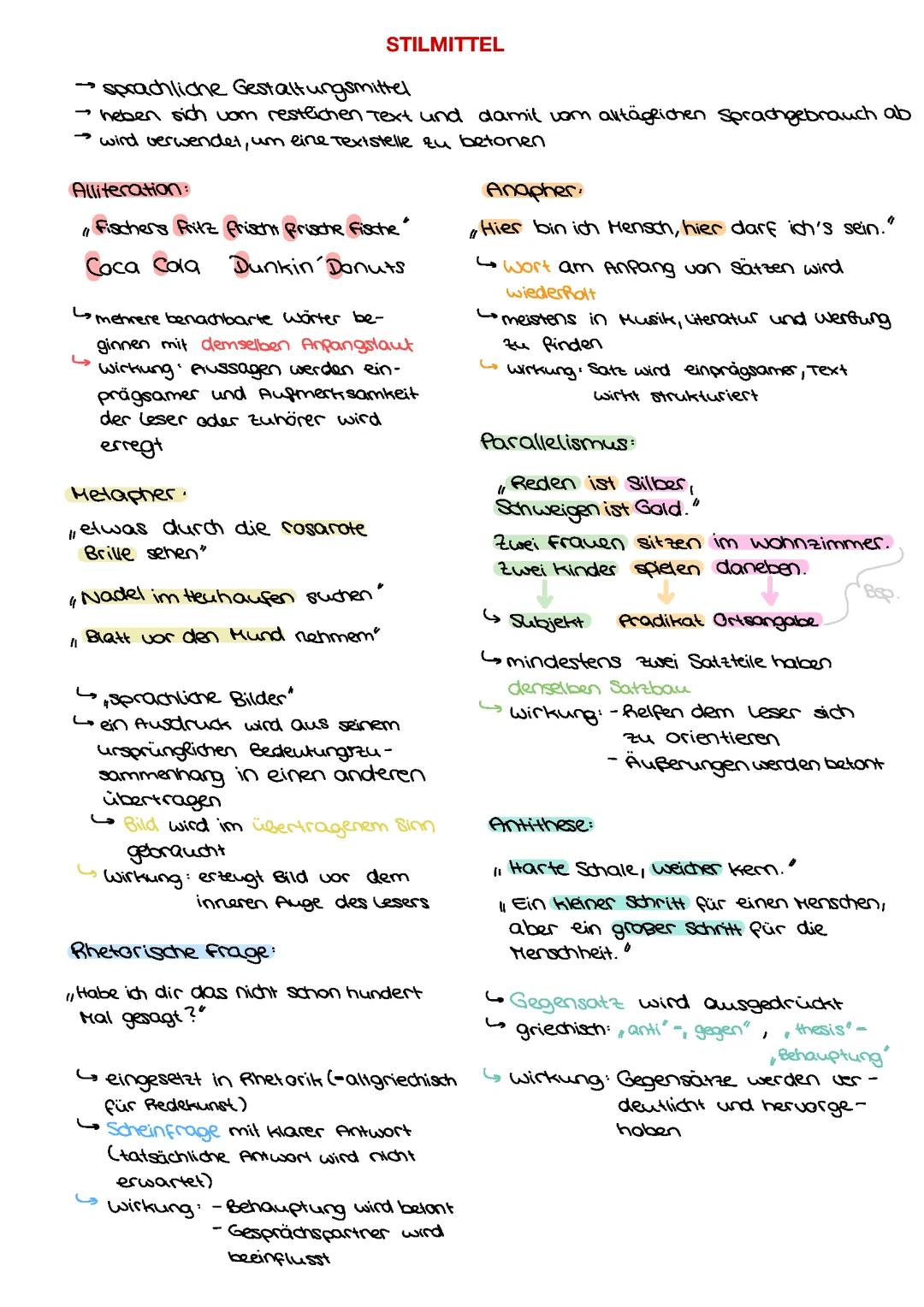 Stilmittel/Rethorische Mittel