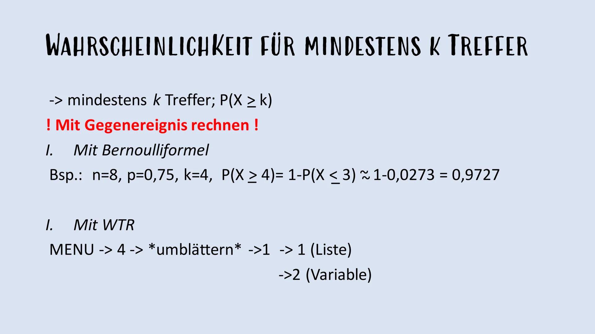 # Binominalverteilung -
Formel von Bernoulli # GLIEDERUNG
* Definition
* Beispiel 1
* Binominalverteilung
* Formel von Bern