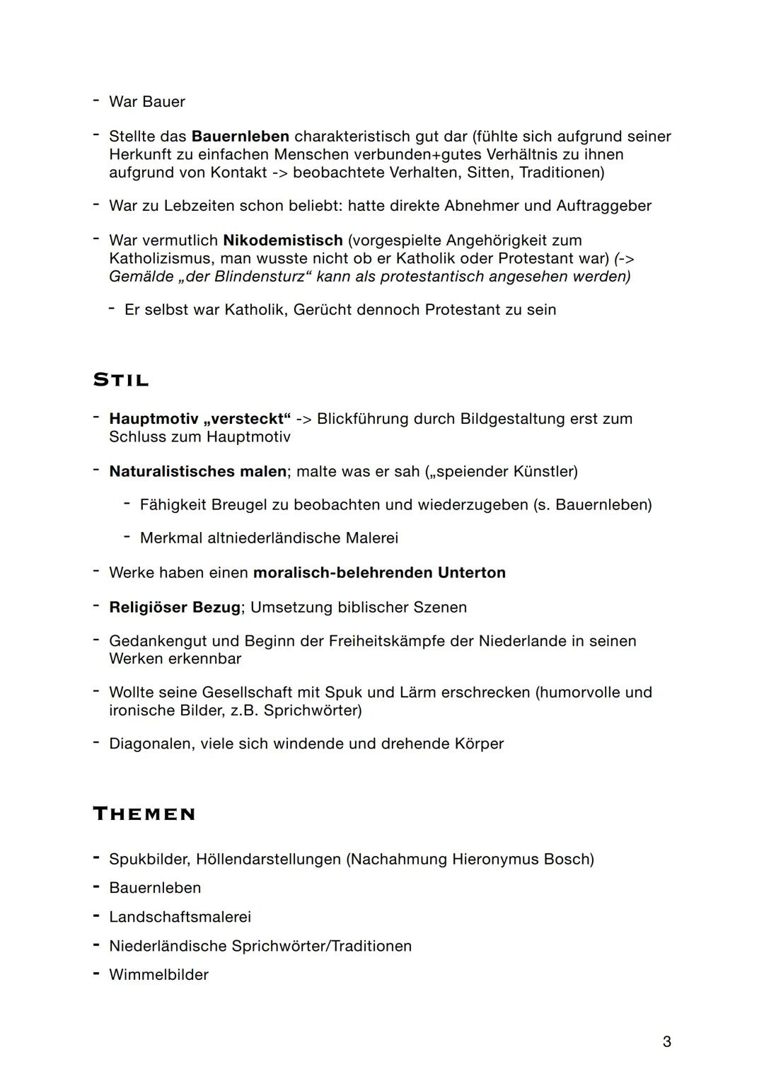 KUNST ABITUR 2024 LERNZETTEL
KÜNSTLER
EPOCHEN
1 BIOGRAPHIE
PIETER BREUGEL DER ÄLTERE
1525
Geboren in den Niederlanden
1545 Lehre bei Pieter