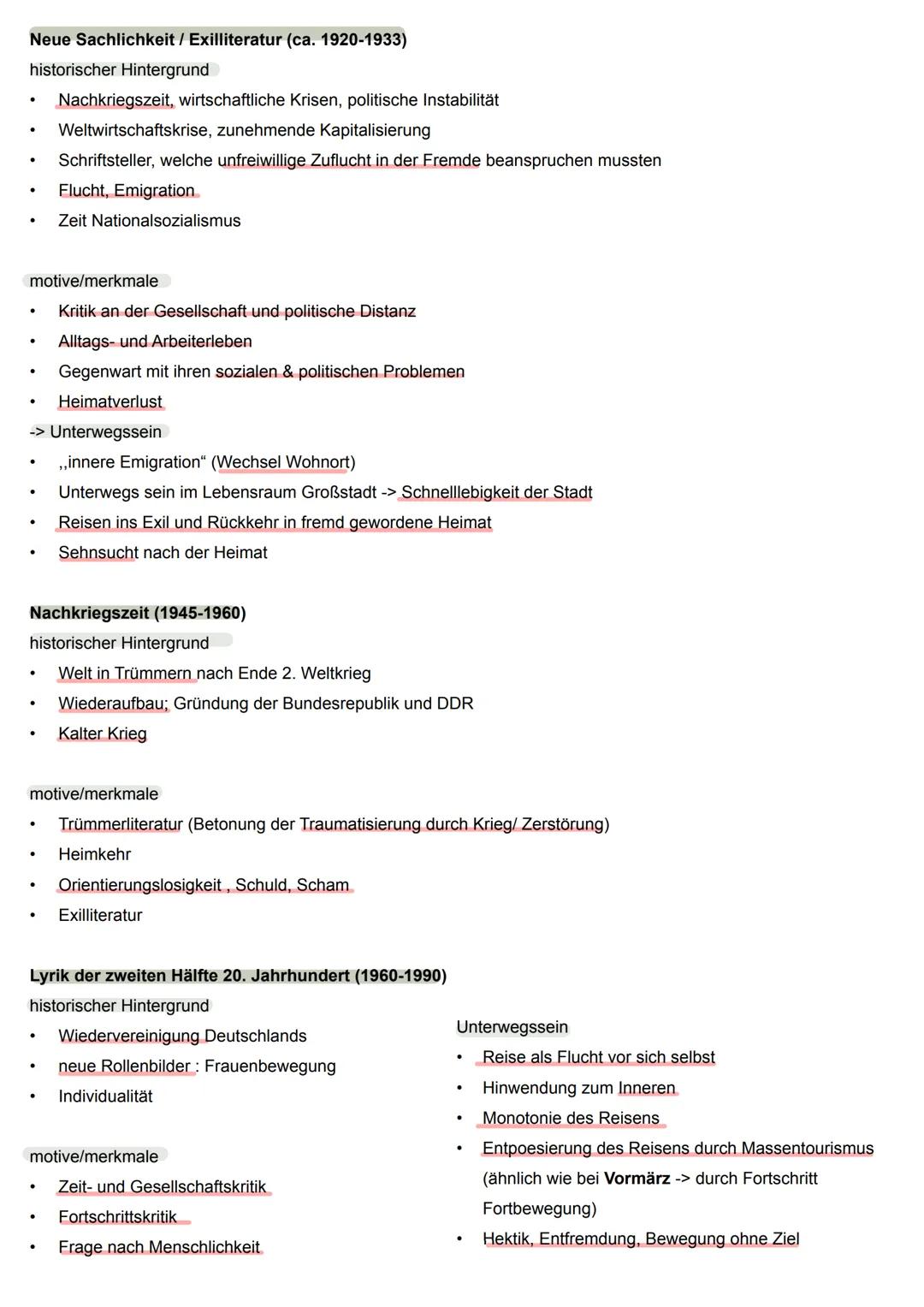 deutsch abitur.
1 Lyrik
1.1 Unterwegs sein
•
•
•
•
•
Sehnsucht, Heimweh, Fernweh
Unterwegs sein als Entwicklungsprozess
Auswanderung: Flucht