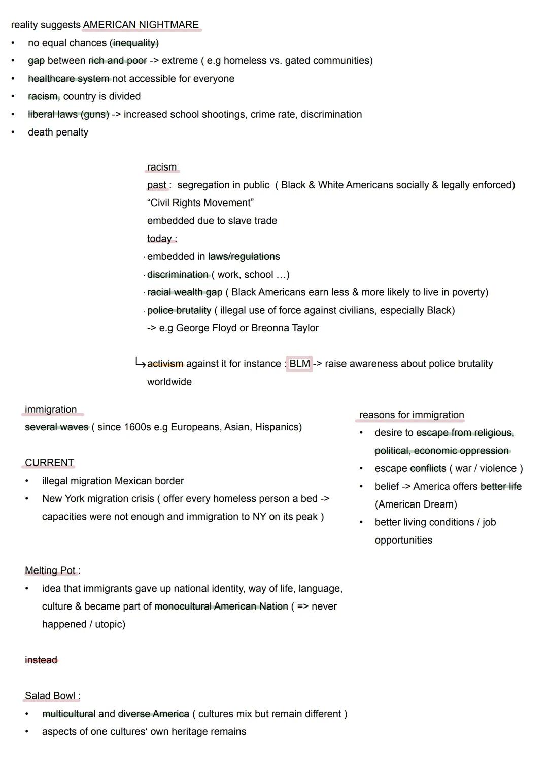 englisch abi"
1 American Dream
1.1 History
1492 Columbus discovers America
16th/17th century Transatlantic slave trade emerged; British own