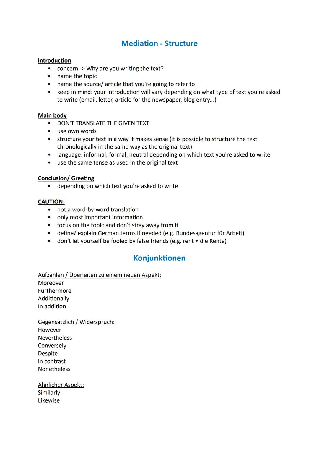 Englisch Abitur - Bayern 2024 Zusammenfassung
Stylistic device
Alliteration
Anaphora / Repetition
Antithesis
Asyndeton
→ Polysyndeton
Climax