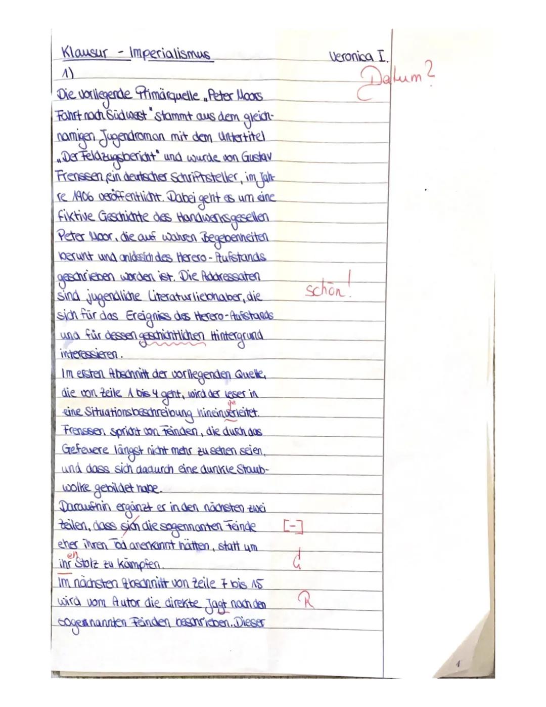 06.05.2024
HGW
Klausur Nr. 4
Geschichte Q1 GK 1
Aufgabenstellung
Interpretiere die vorliegende Quelle, indem du...
1. sie analysierst,
V
2.