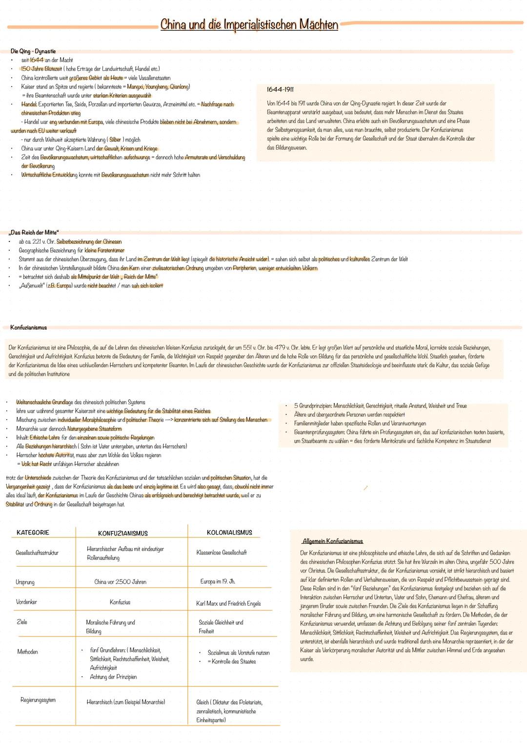 # China und die Imperialistischen Mächten
Die Qing Dynastie
- seit 1644 an der Macht
- 150 Jahre Blutezeit (hohe Ertrage der Landwirtschaft