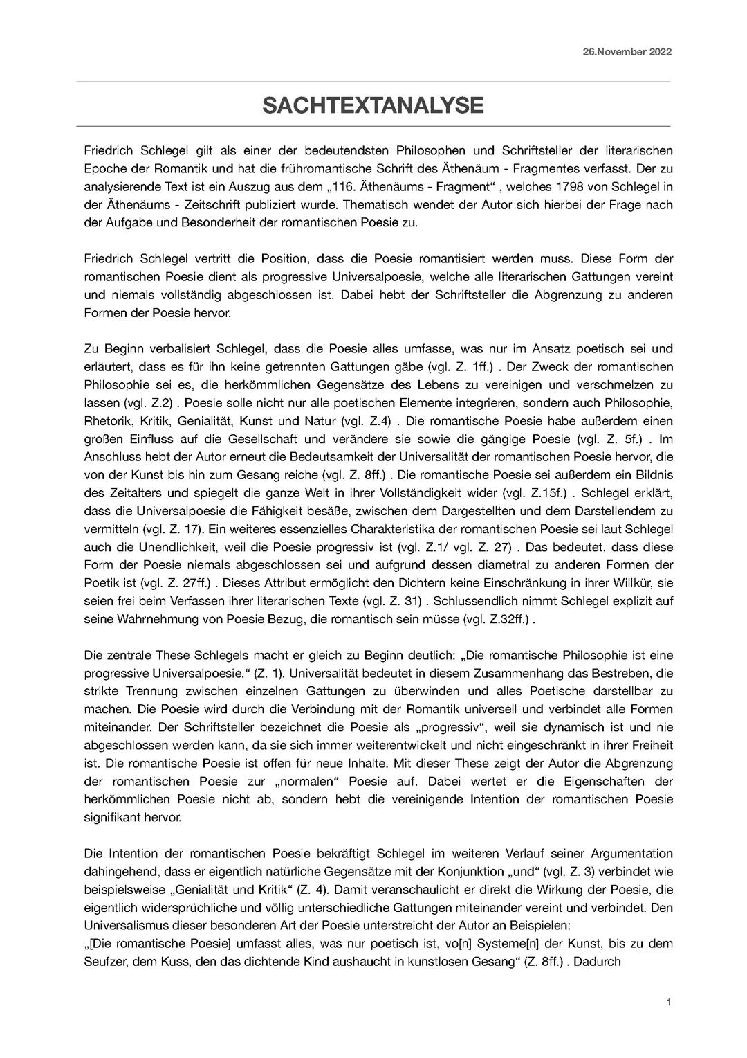 Sachtextanalyse Schlegel