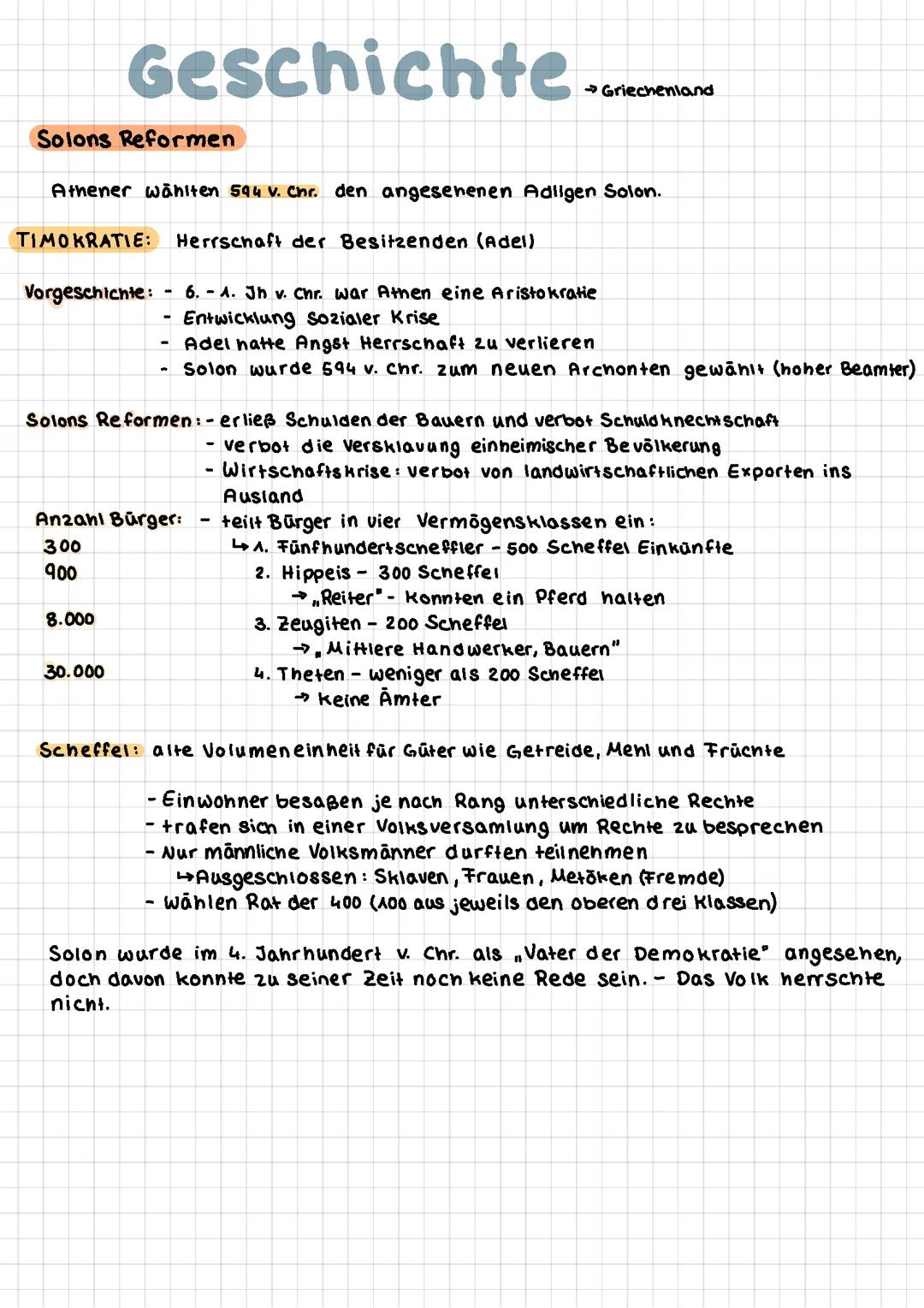 Geschichte Lernzettel Griechenland