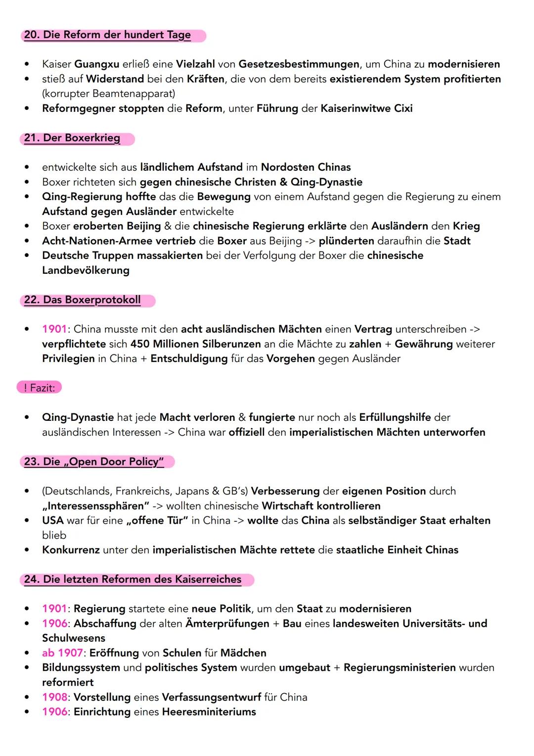 # Abi -
# China und die imperialistischen Mächte
Überblick
- Chinesische Geschichte keine Epochen sondern Herrschaftszeiten
- Kaiserreich ex