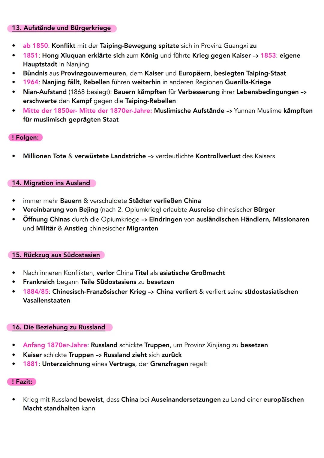 # Abi -
# China und die imperialistischen Mächte
Überblick
- Chinesische Geschichte keine Epochen sondern Herrschaftszeiten
- Kaiserreich ex