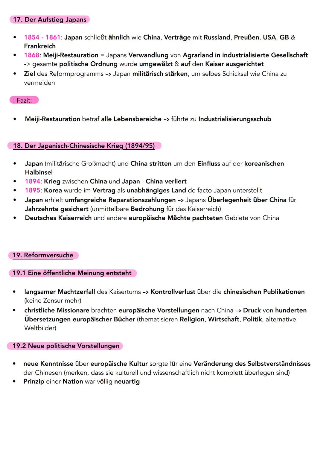 # Abi -
# China und die imperialistischen Mächte
Überblick
- Chinesische Geschichte keine Epochen sondern Herrschaftszeiten
- Kaiserreich ex