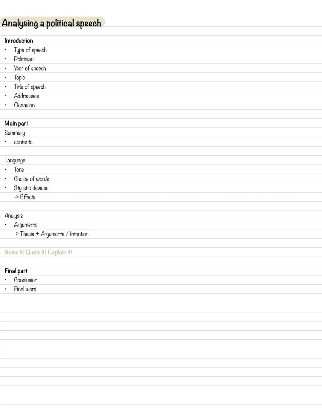 Study-plan
1. Analysing a political speech
2. Stylistic devices
3. Formulation aids
4. American history
5. American politicians
6. American